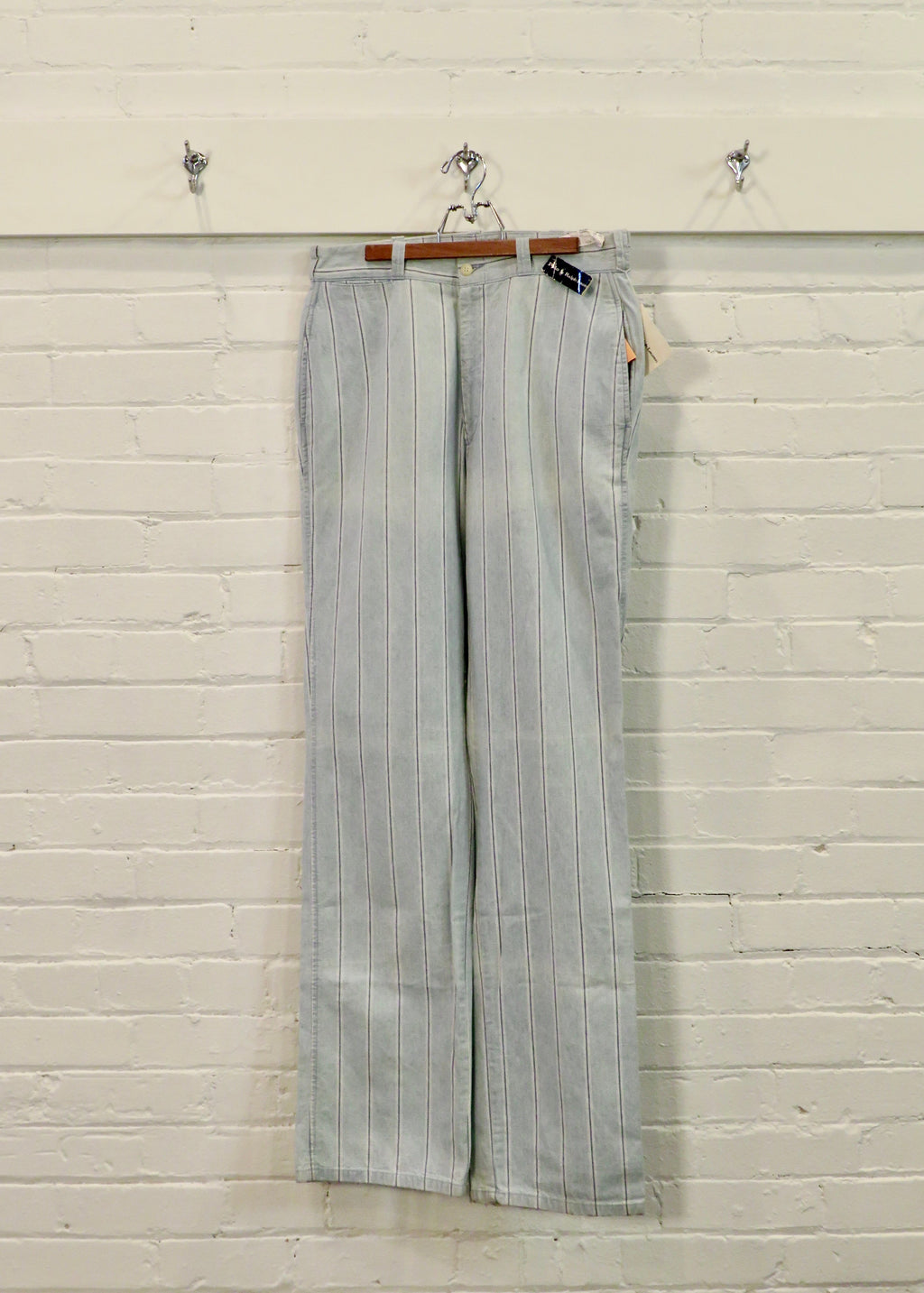 1980s Polo Ralph Lauren Chambray Stripe Trousers