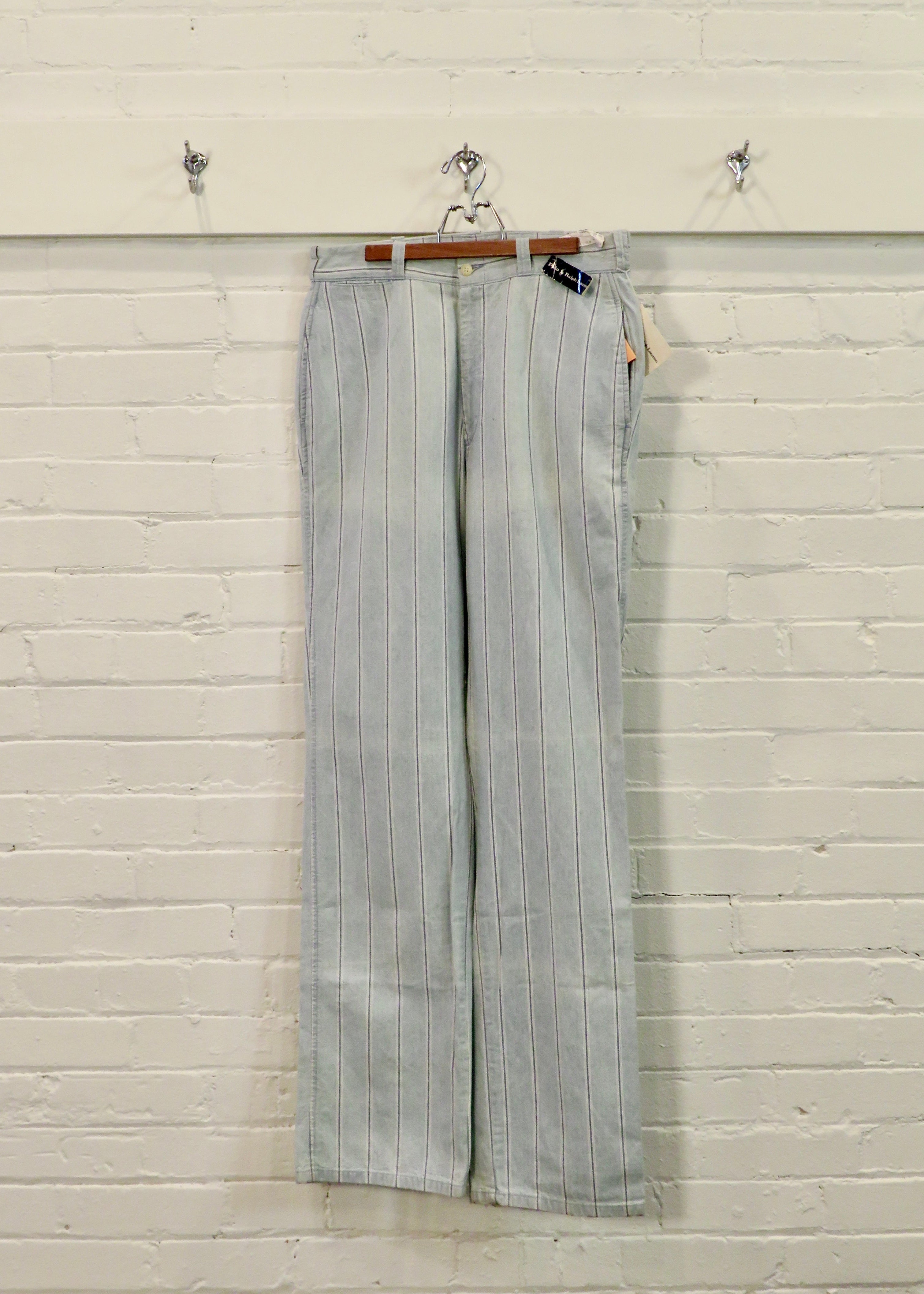 1980s Polo Ralph Lauren Chambray Stripe Trousers