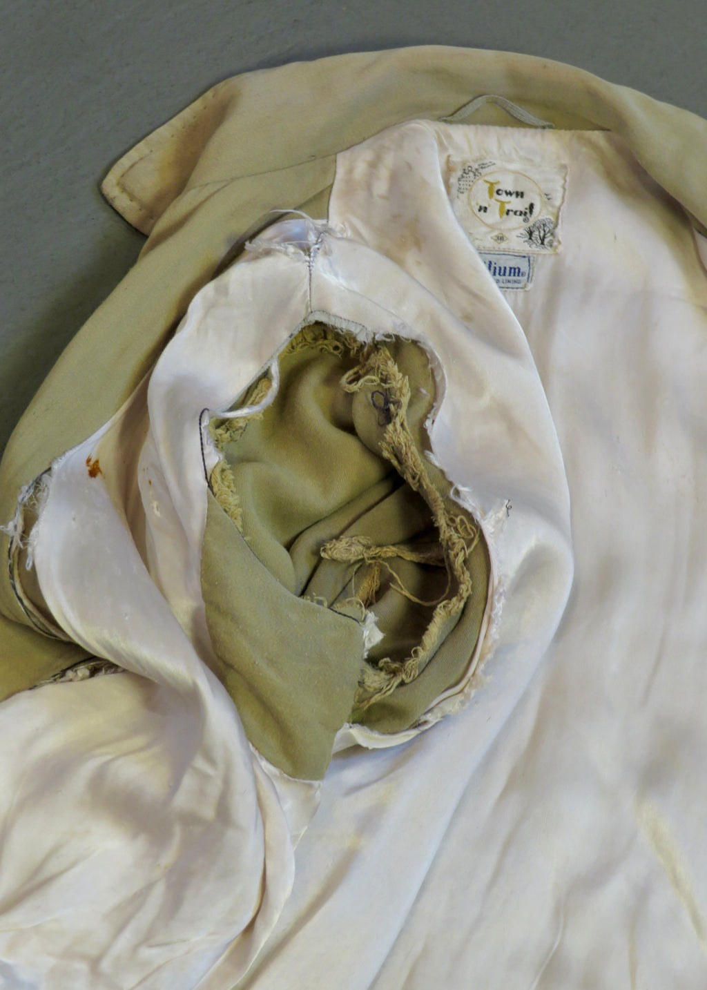 1950s Beige Thrashed Distressed Cropped Ricky Jacket