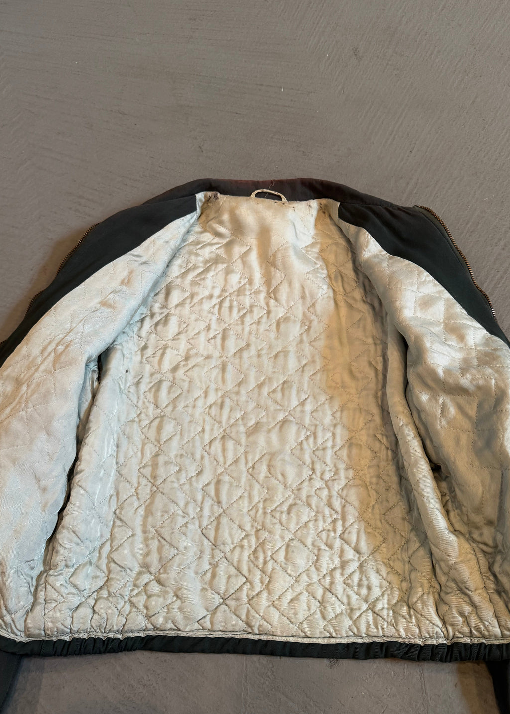 1950s Green/Grey Cropped Rayon Ricky Jacket