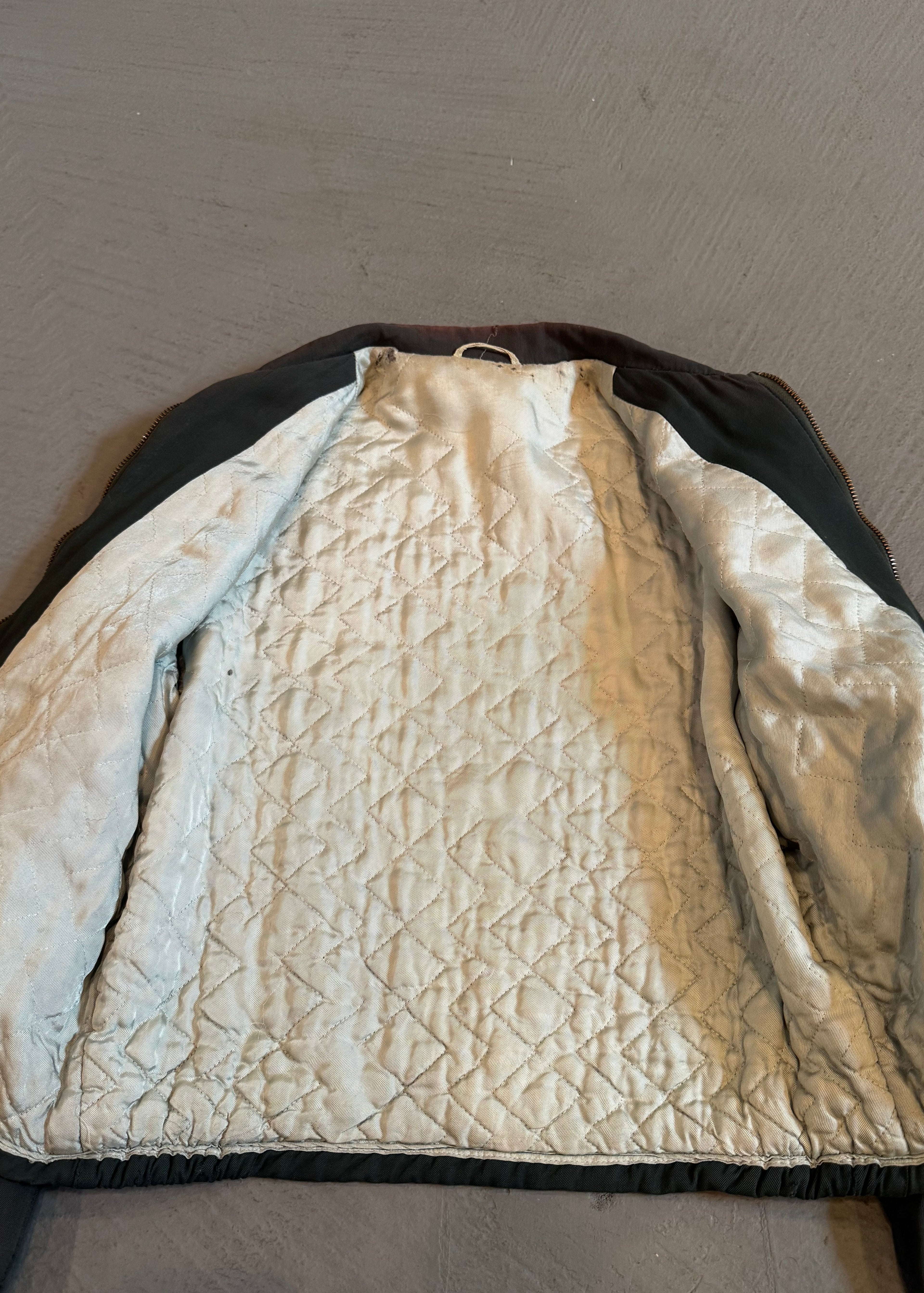 1950s Green/Grey Cropped Rayon Ricky Jacket