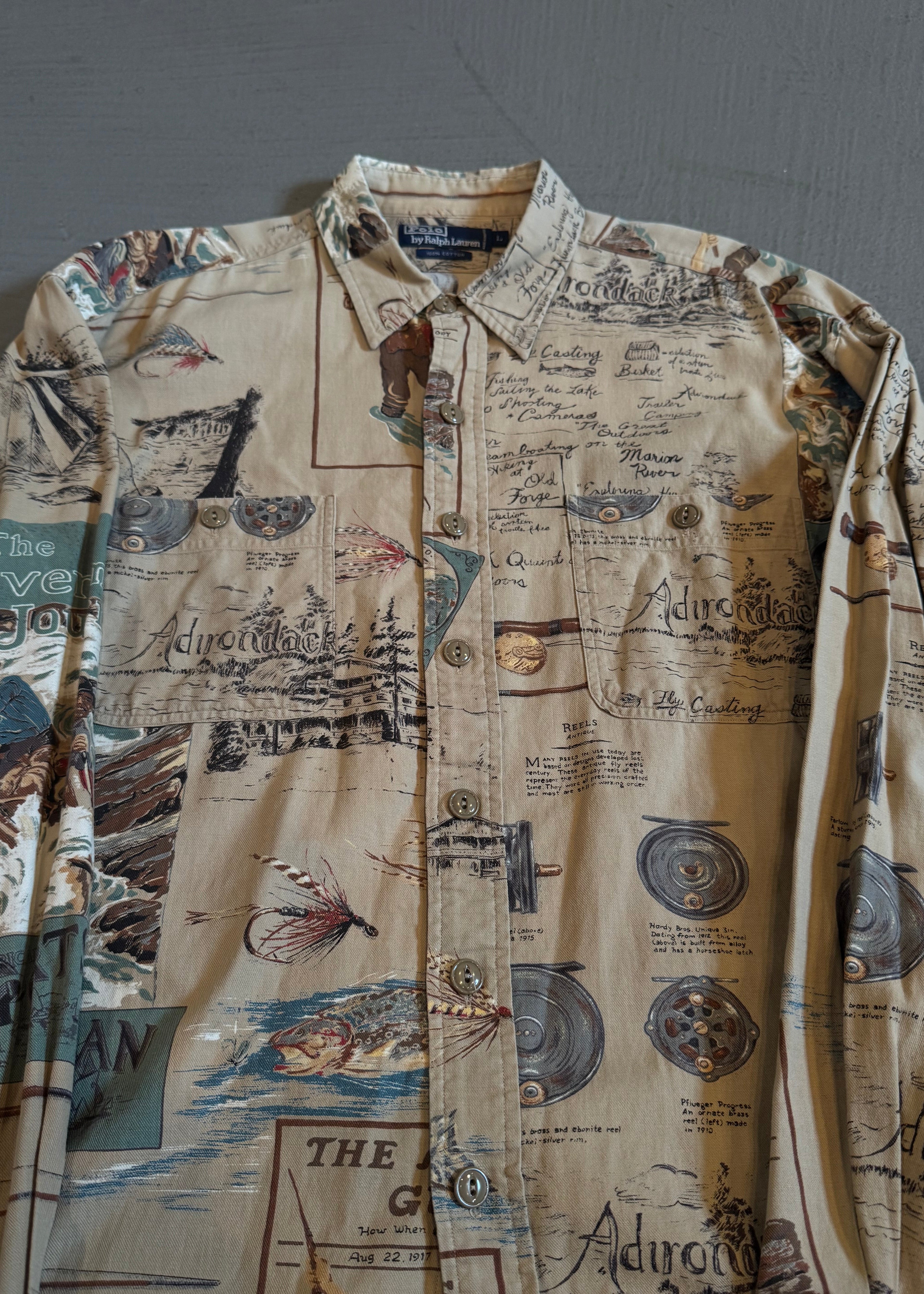 1990s Polo Ralph Lauren Adirondacks Print Shirt