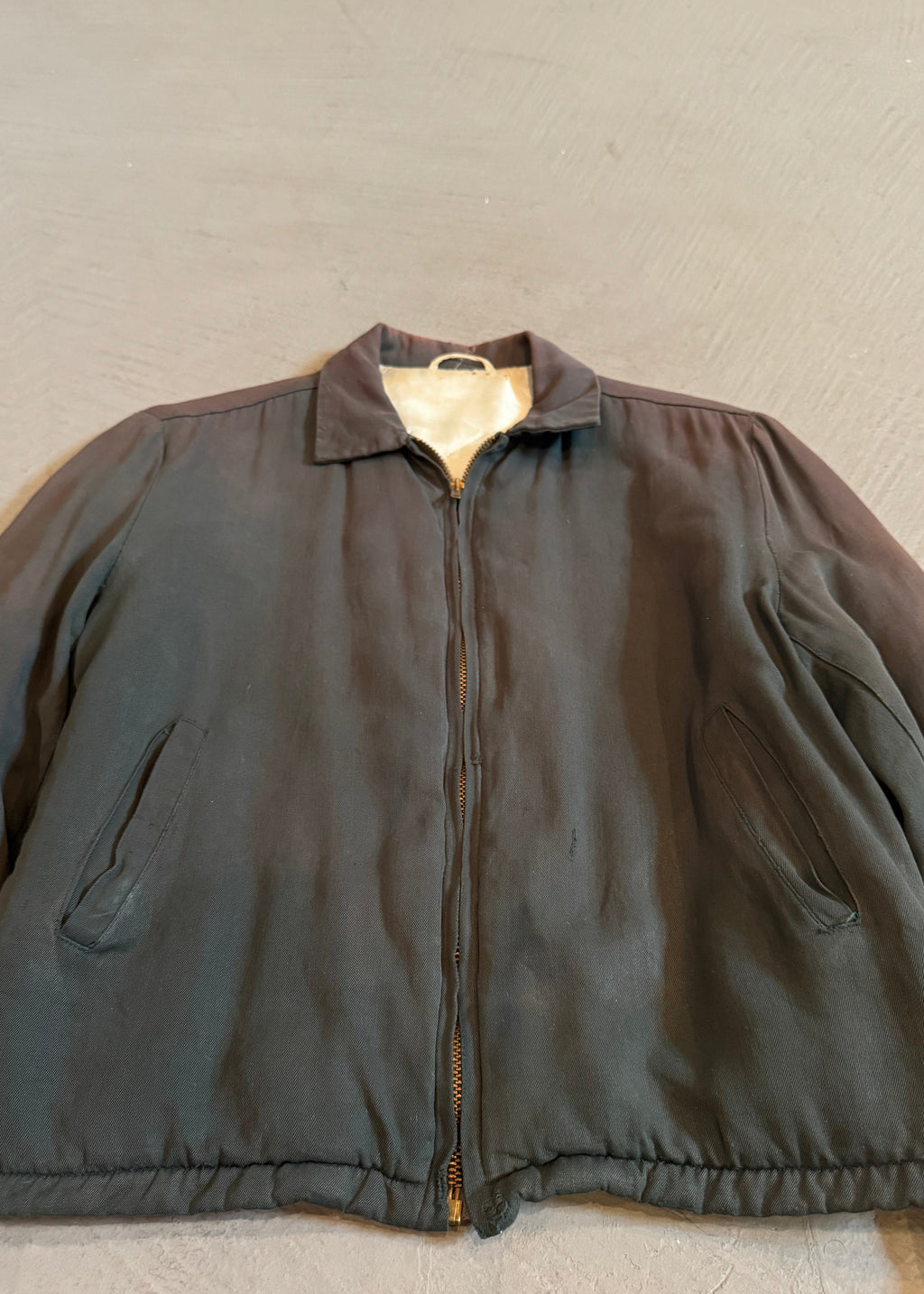 1950s Green/Grey Cropped Rayon Ricky Jacket