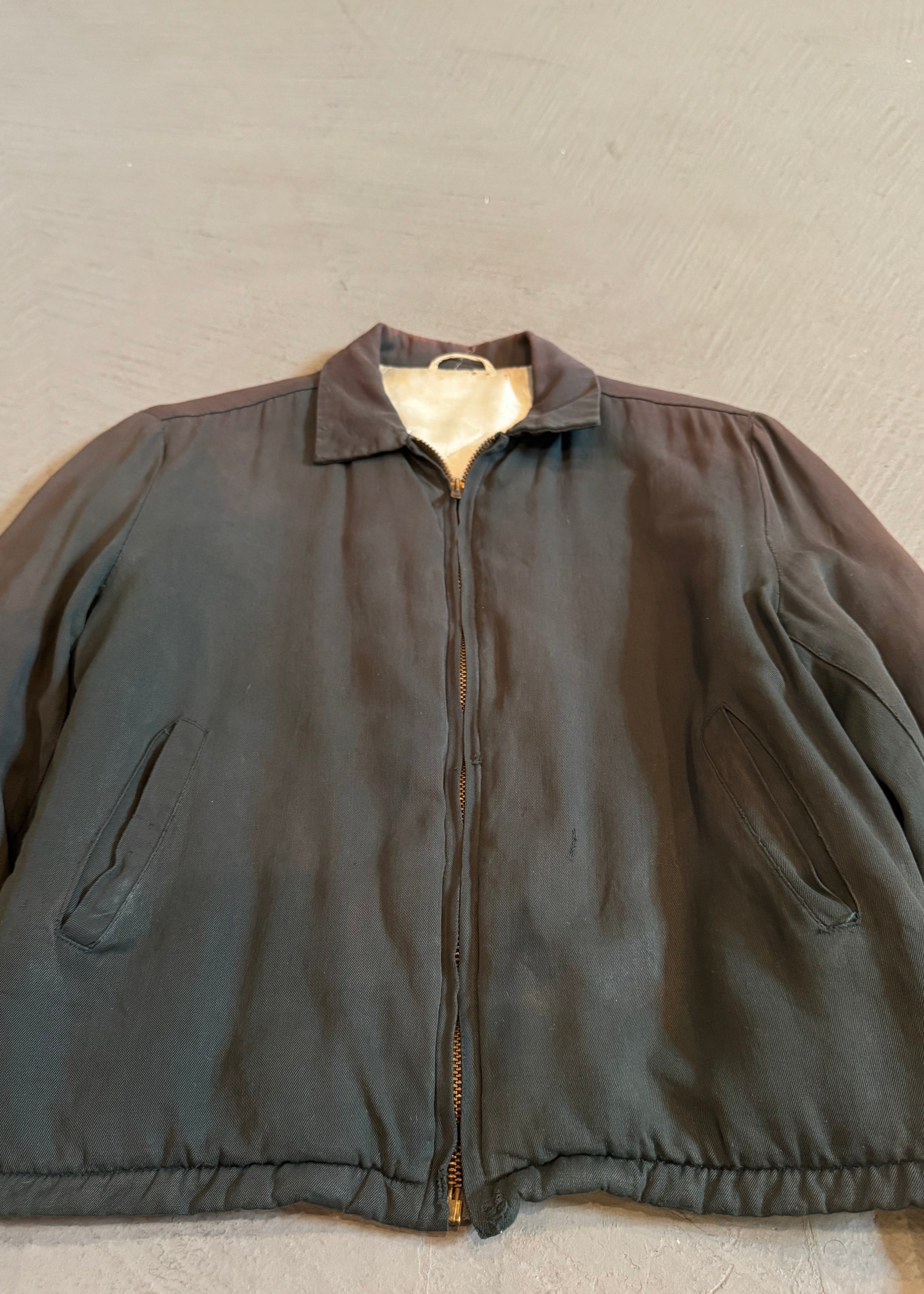 1950s Green/Grey Cropped Rayon Ricky Jacket