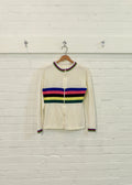 1970s Wool Acrylic Blend Full Zip Cycling Jersey Sweater