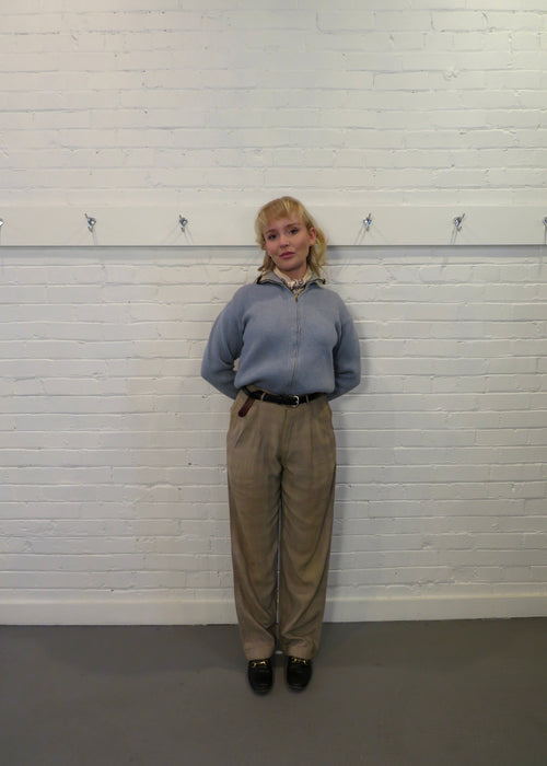1940s Glen Plaid Gabardine Trousers