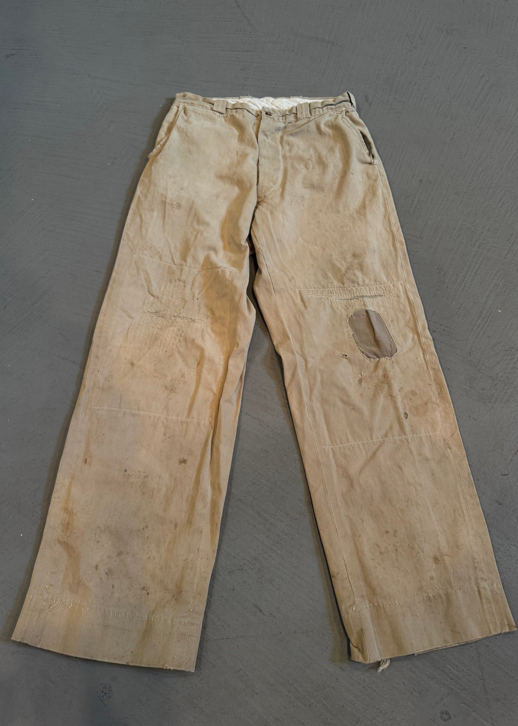 1950s Repaired Khaki Chinos