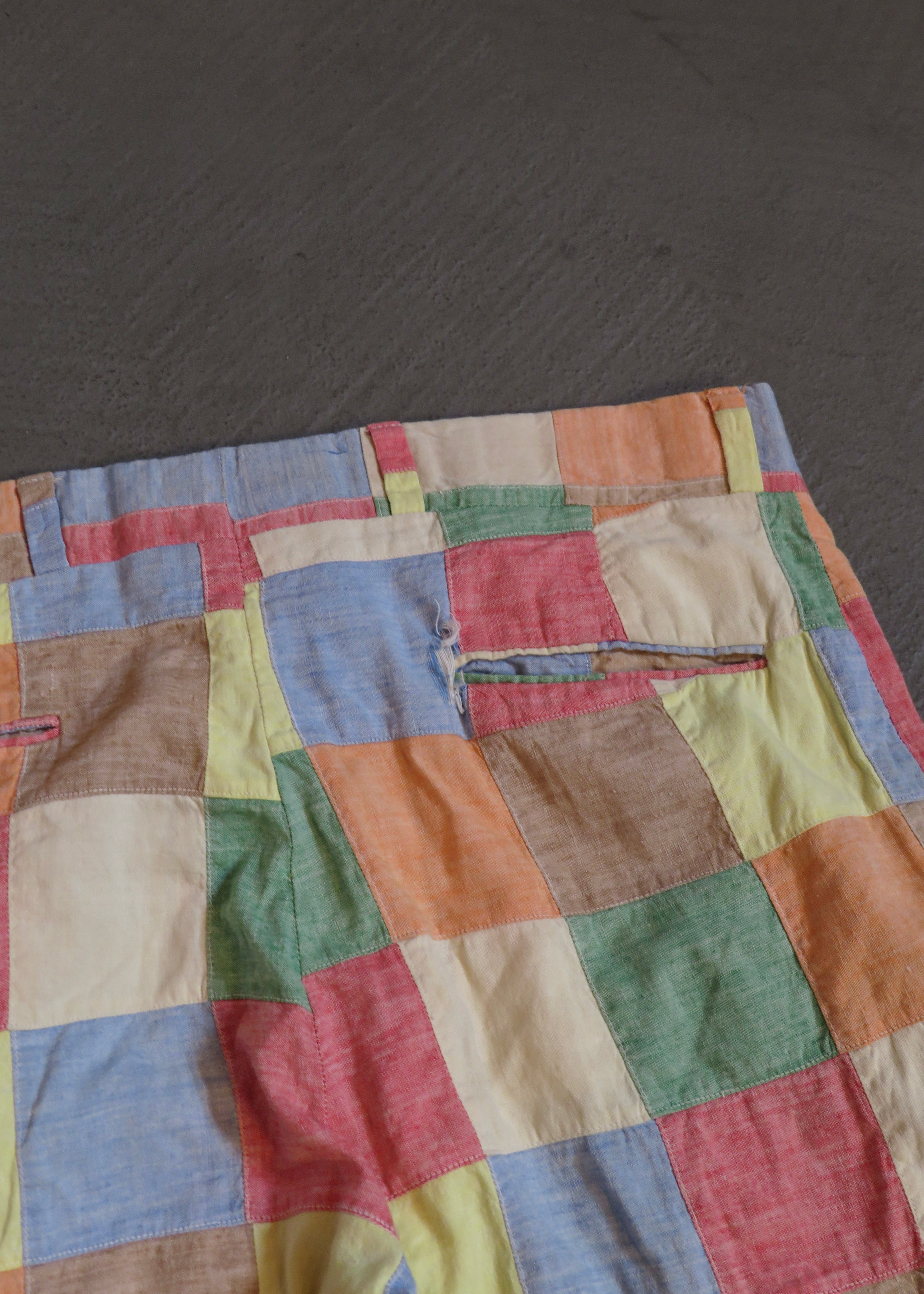 1970s Madras Patchwork Trousers | 33"x28"