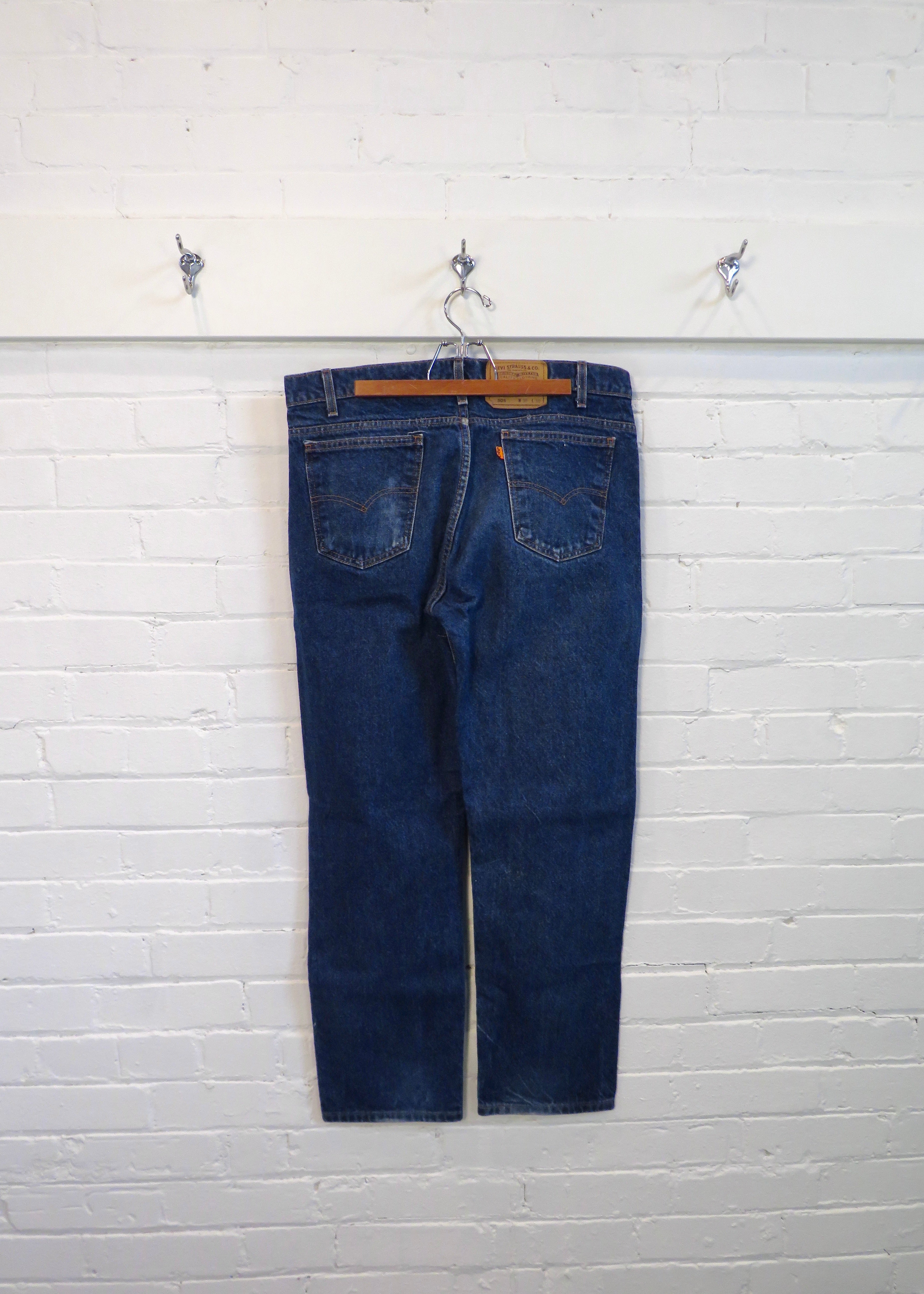 1990s Levi's 505 Orange Tab Dark Wash Jeans