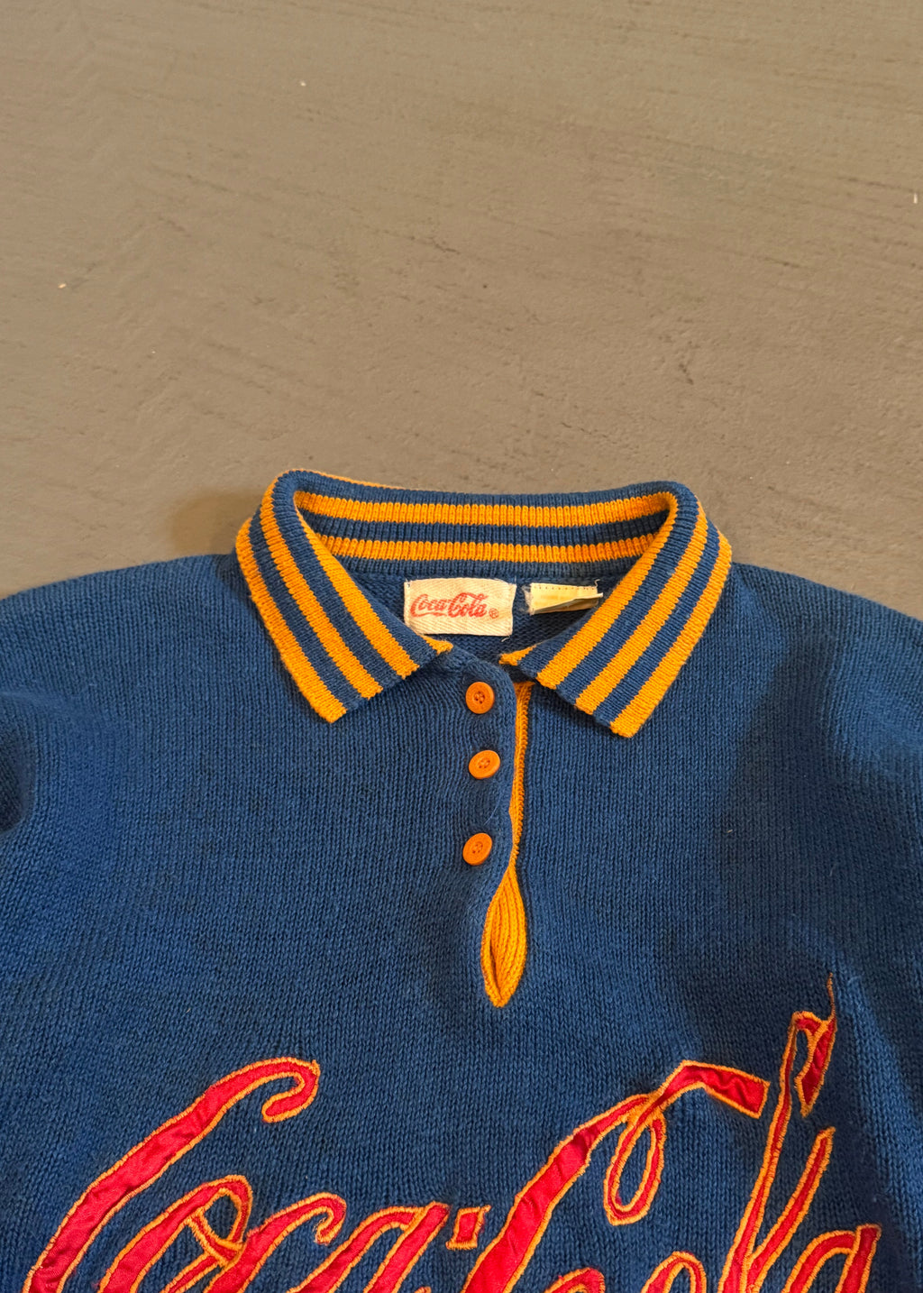 1980s Coca Cola Rugby Striped Sweater