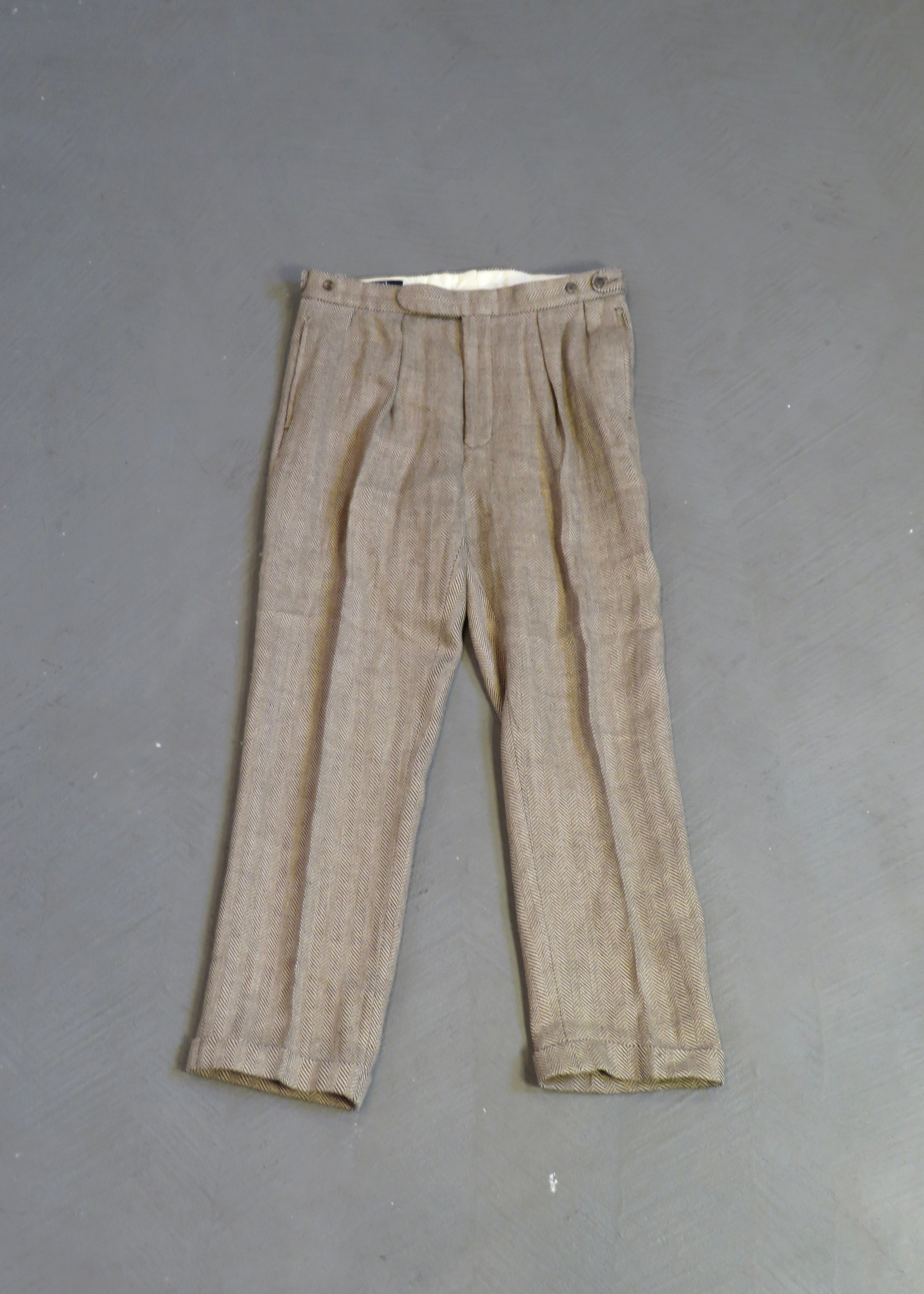 1980s Polo Ralph Lauren Linen Herringbone Trousers – Quotidian