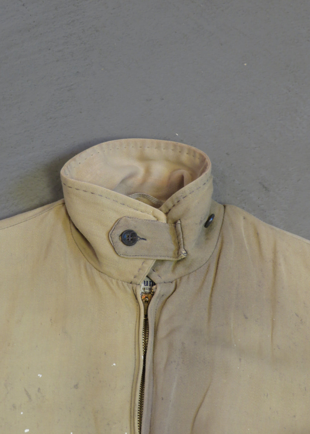 1950s Beige Thrashed Distressed Cropped Ricky Jacket