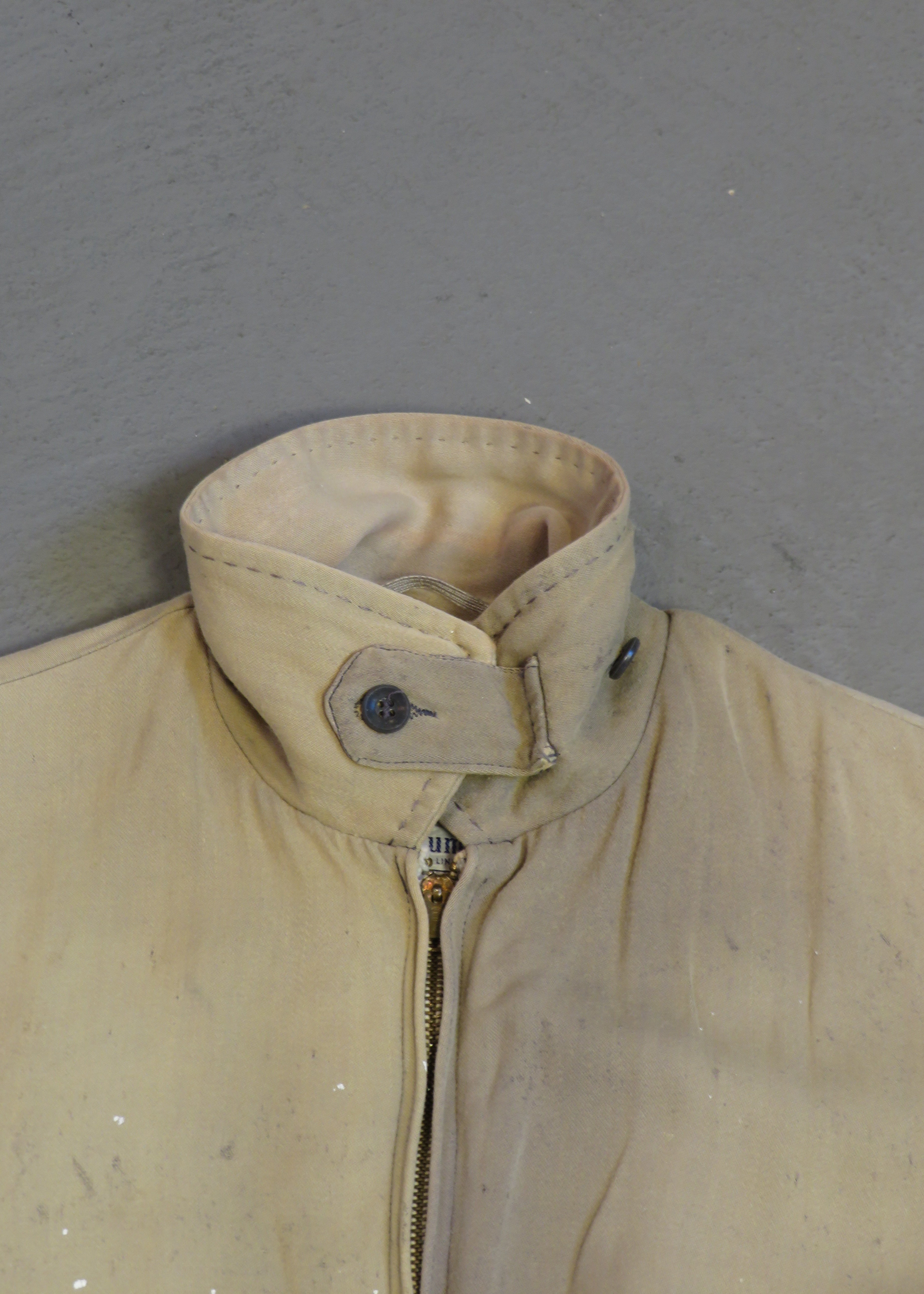 1950s Beige Thrashed Distressed Cropped Ricky Jacket