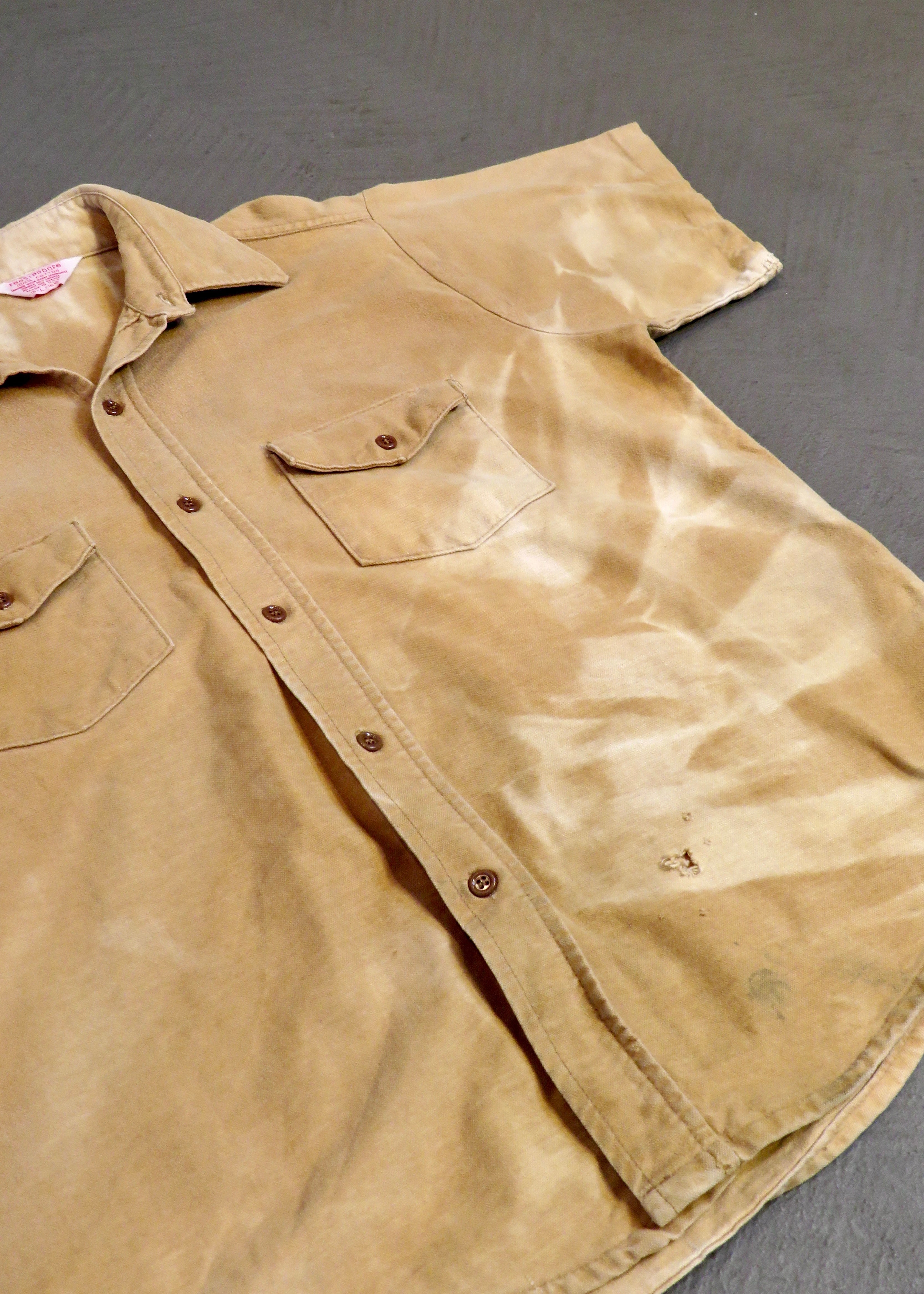1960s Sun Faded Chamois Short Sleeved Shirt