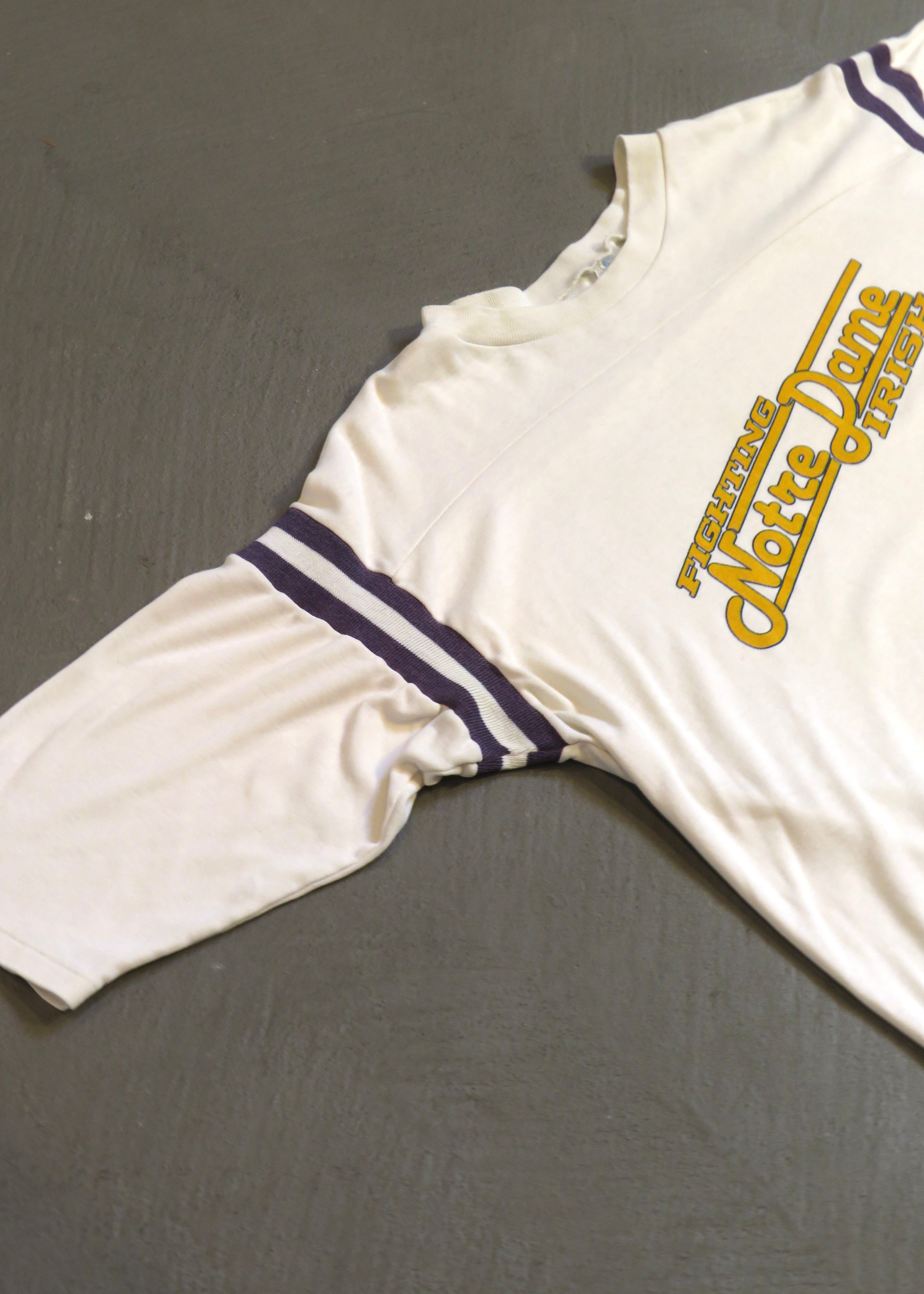 1980s Notre Dame Fighting Irish Cropped Jersey T-Shirt