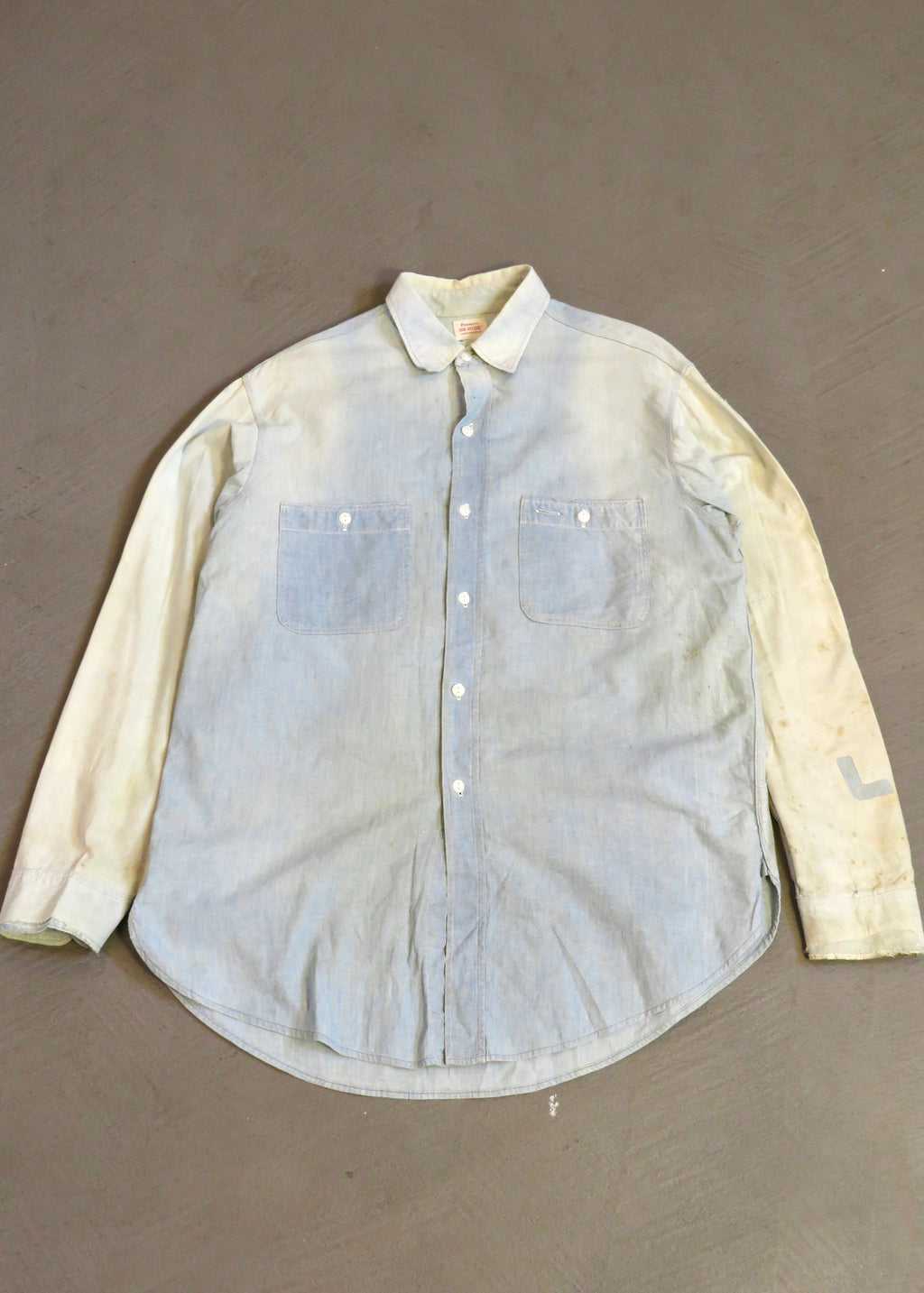 1950s Penneys Ox-Hide Repaired Chambray Shirt
