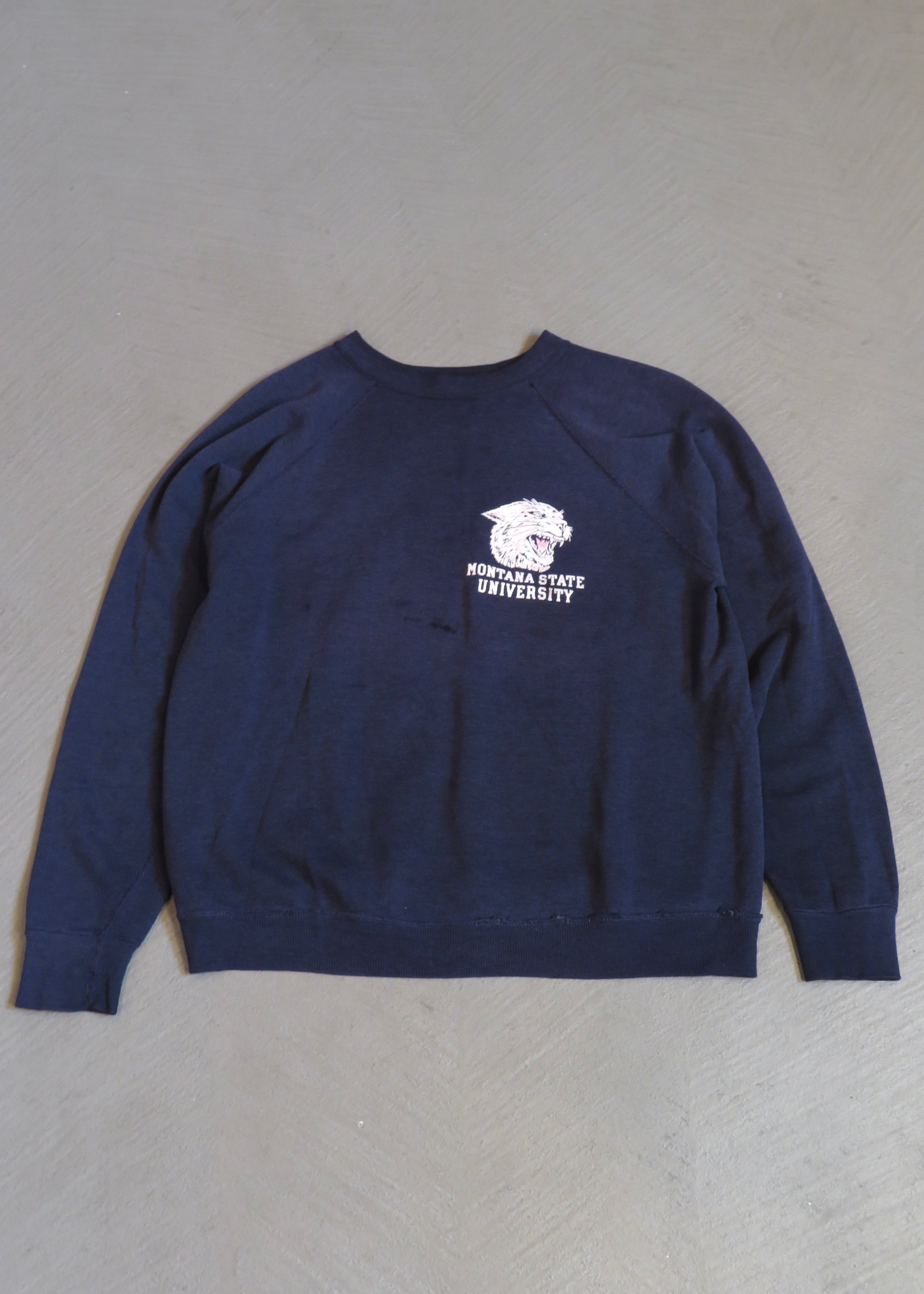 1980s Montana State Bobcats Felt Logo Sweatshirt