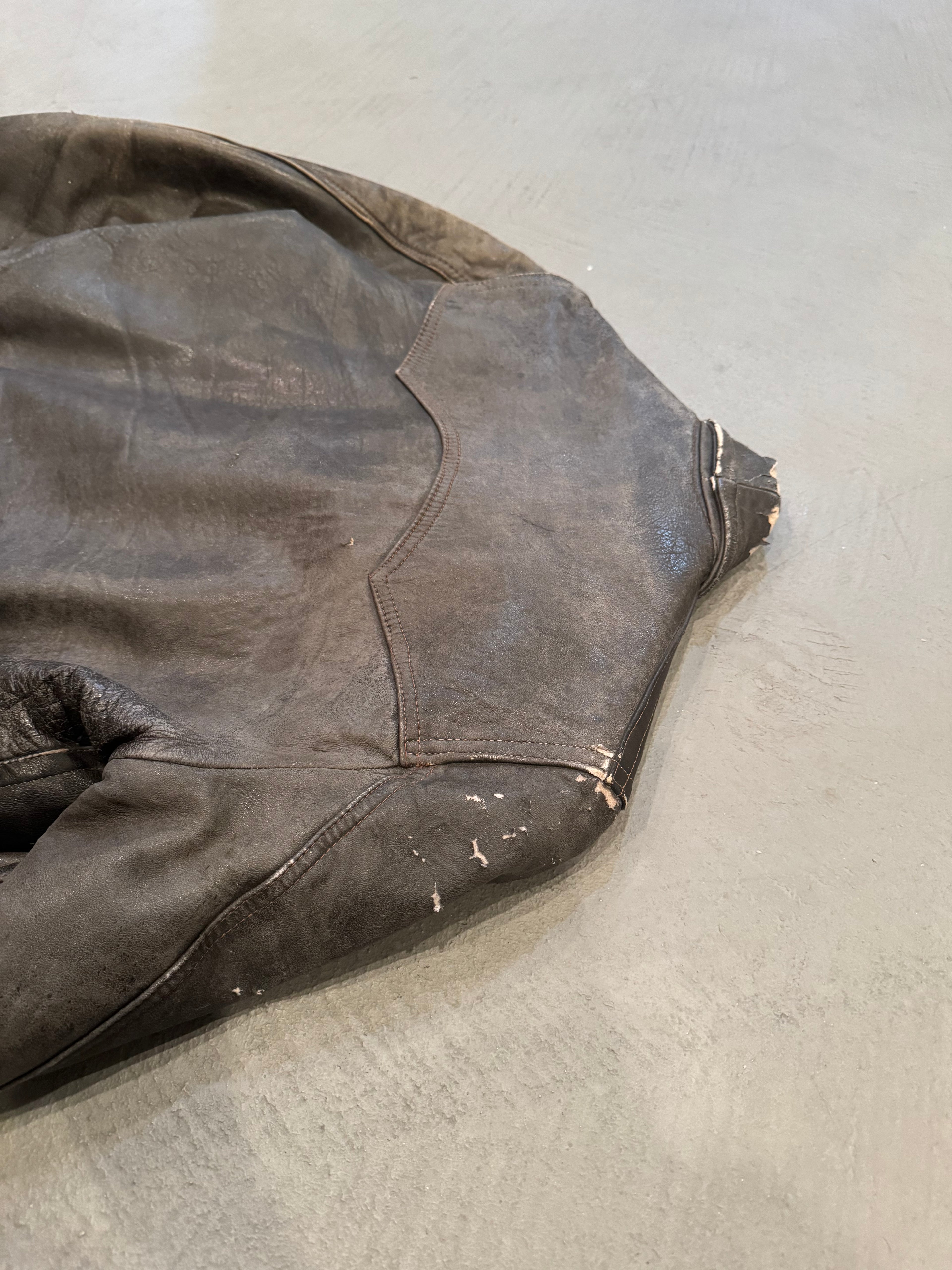 1960s Wool Lined Black Leather Jacket