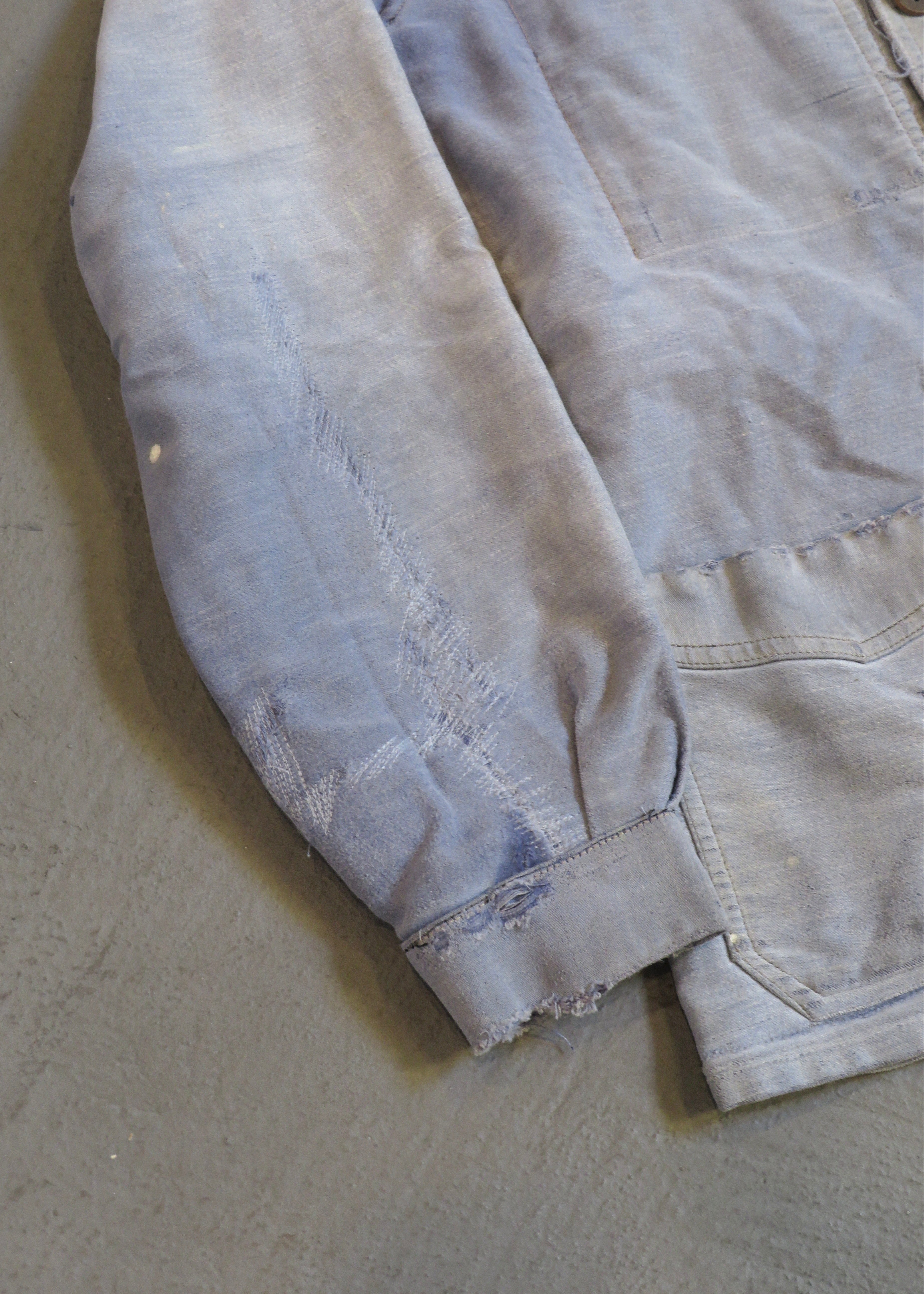 1940s Repaired Moleskin French Chore Jacket