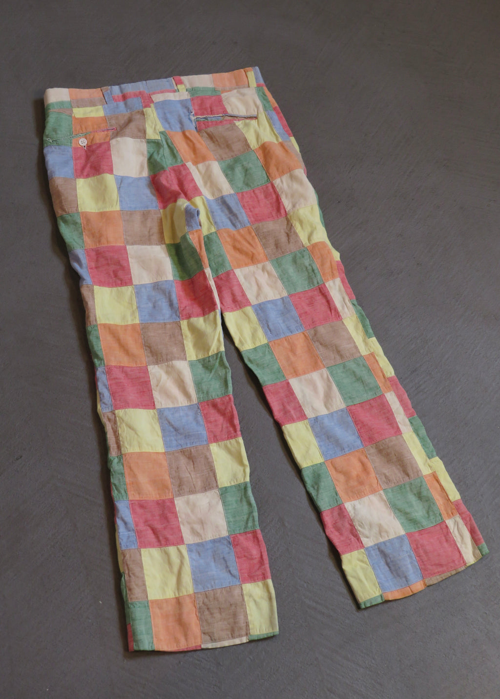 1970s Madras Patchwork Trousers | 33"x28"