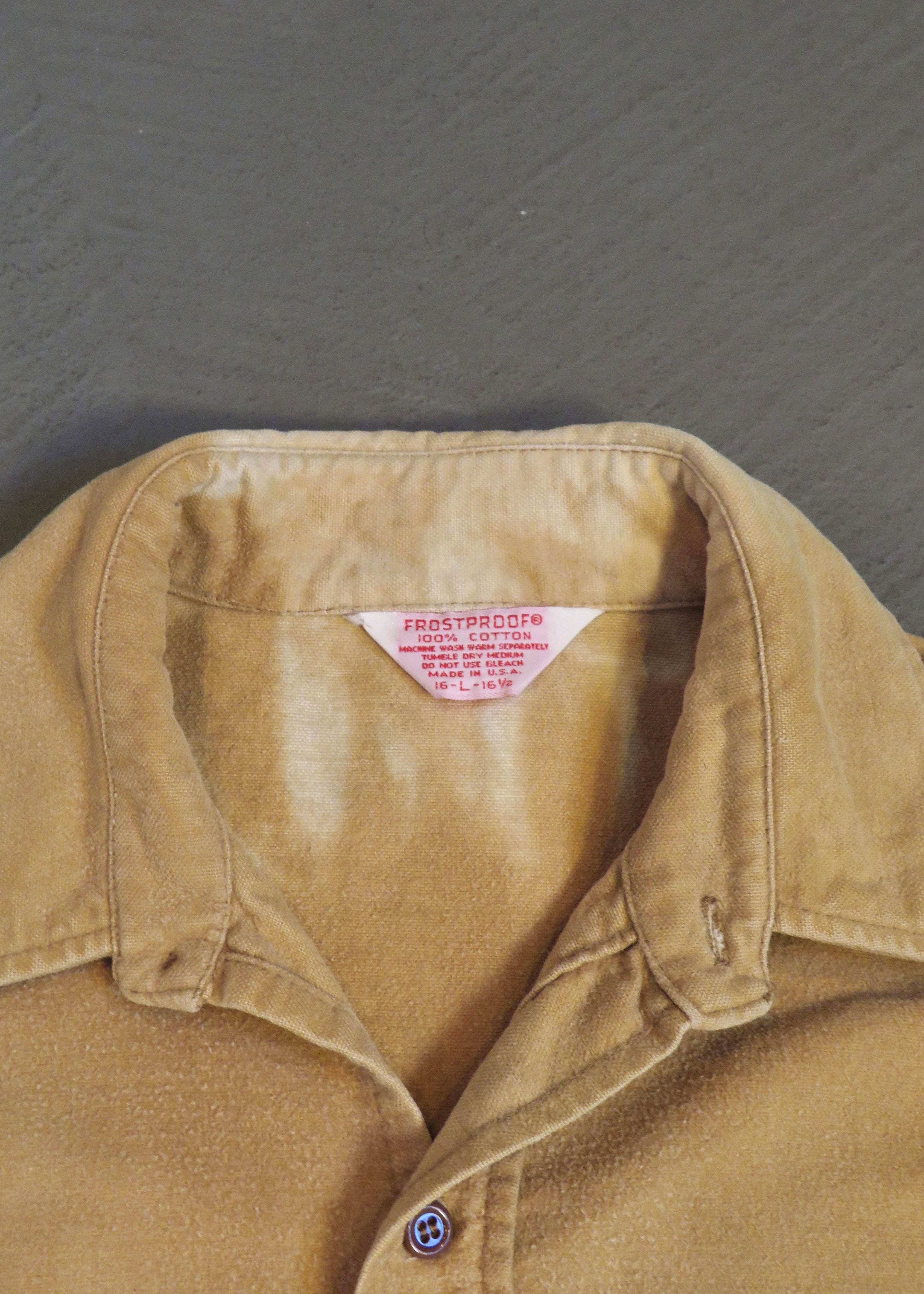 1960s Sun Faded Chamois Short Sleeved Shirt