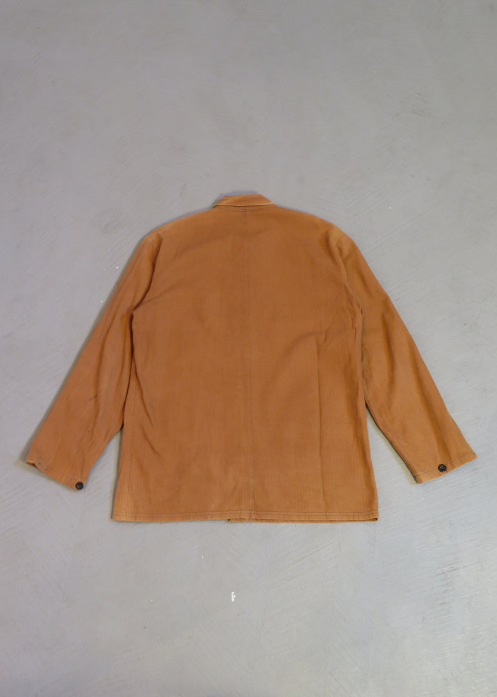 1980s Sienna Brown Overdyed Herringbone European Chore Jacket