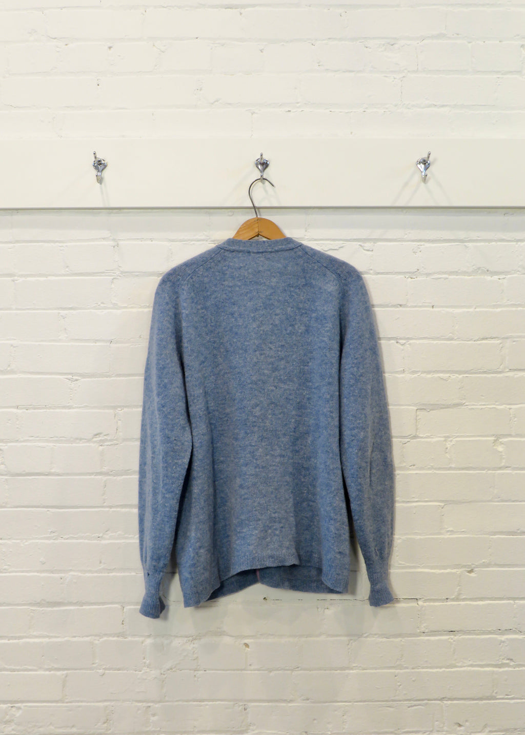 1960s Blue Shetland Wool Cardigan