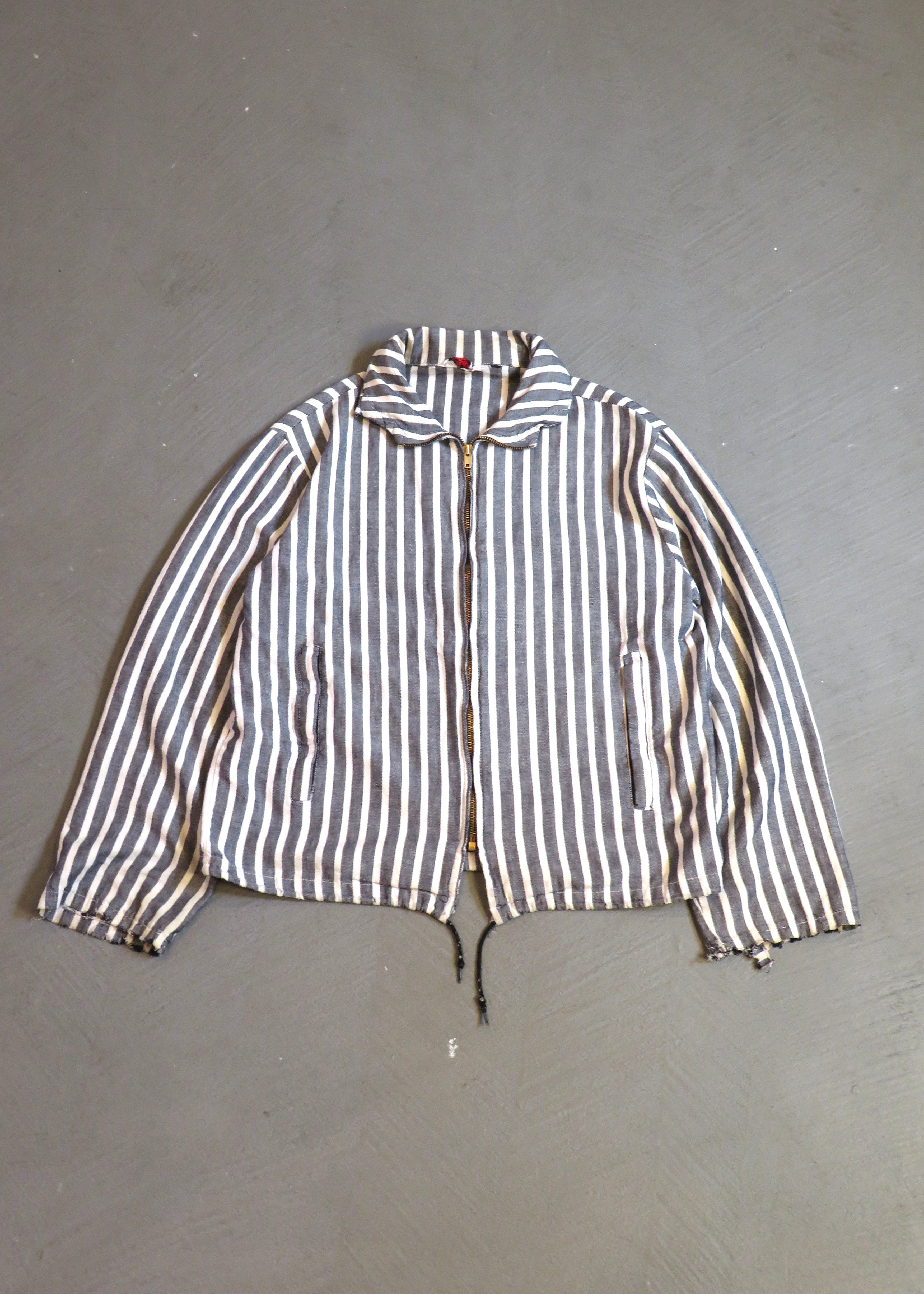 1950s Lightweight Striped Jacket with Packable Hood