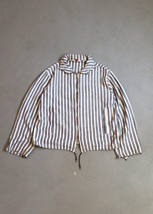 1950s Lightweight Striped Jacket with Packable Hood