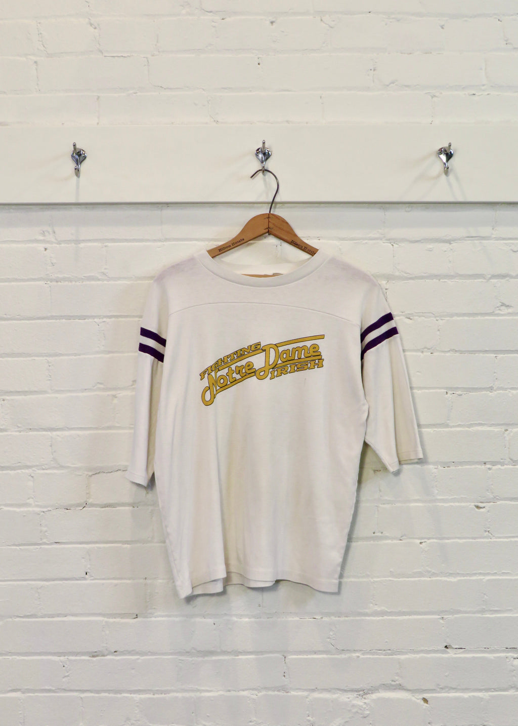 1980s Notre Dame Fighting Irish Cropped Jersey T-Shirt