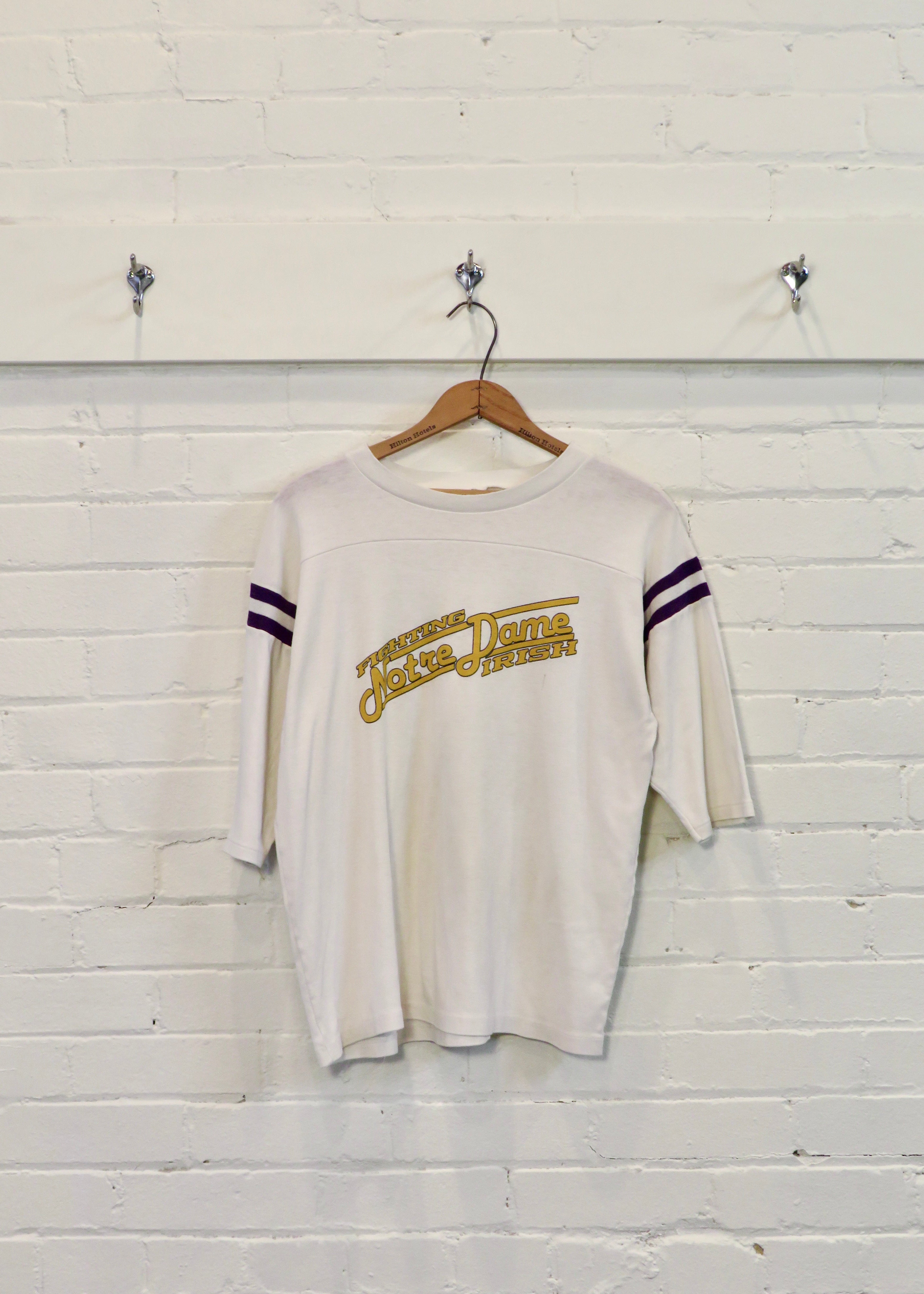 1980s Notre Dame Fighting Irish Cropped Jersey T-Shirt
