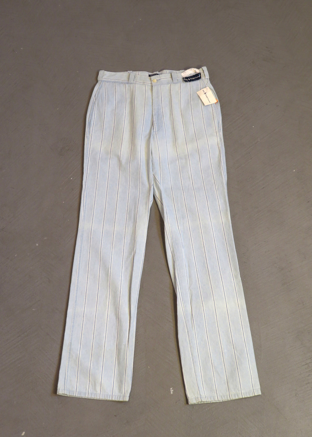 1980s Polo Ralph Lauren Chambray Stripe Trousers