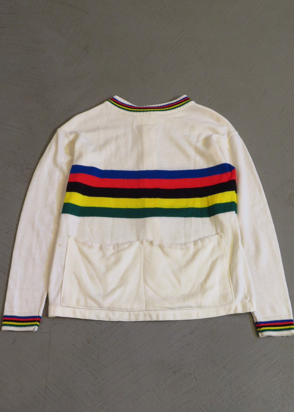 1970s Wool Acrylic Blend Full Zip Cycling Jersey Sweater