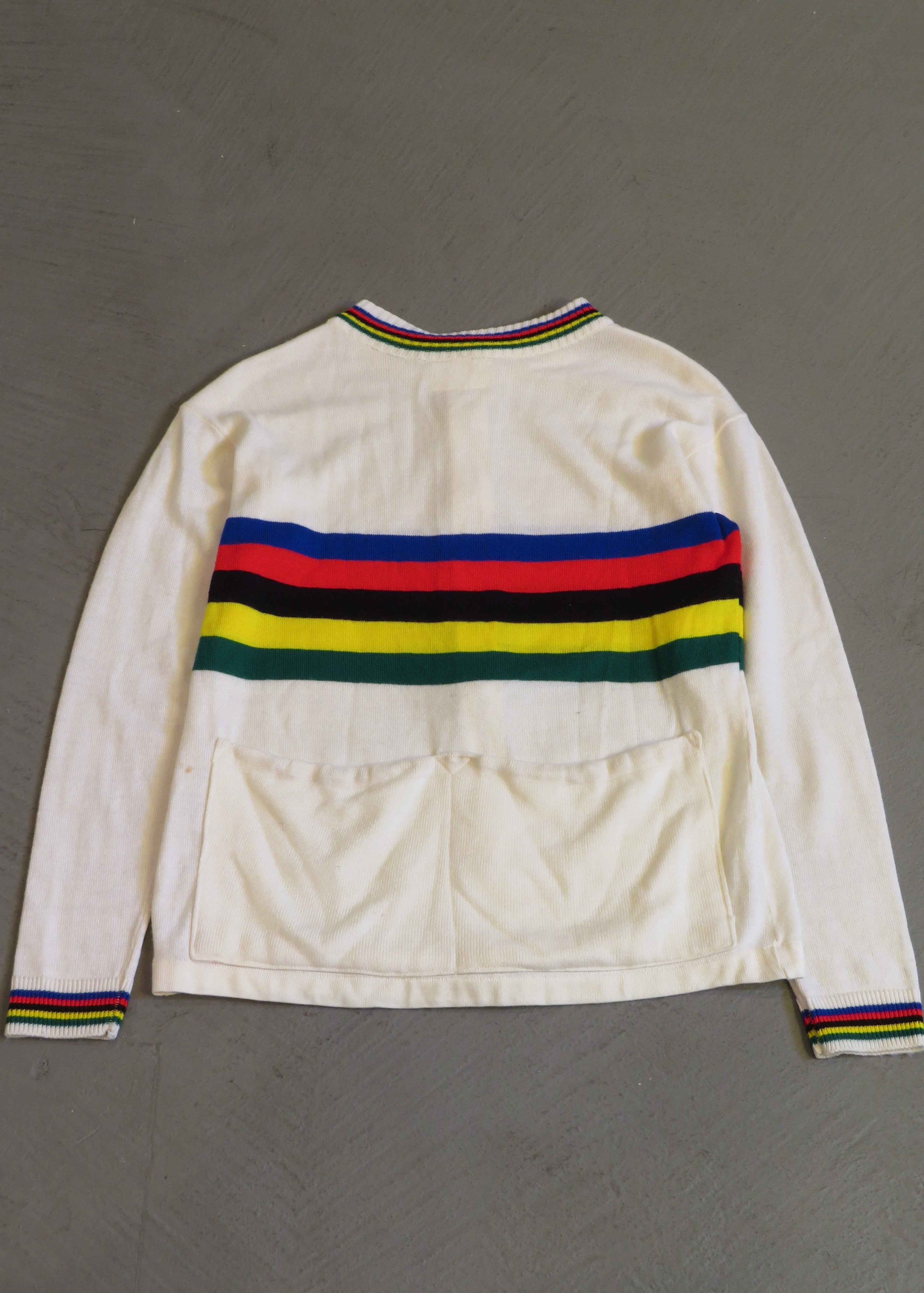 1970s Wool Acrylic Blend Full Zip Cycling Jersey Sweater