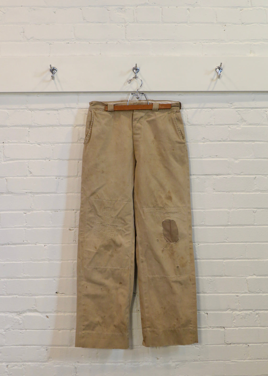 1950s Repaired Khaki Chinos
