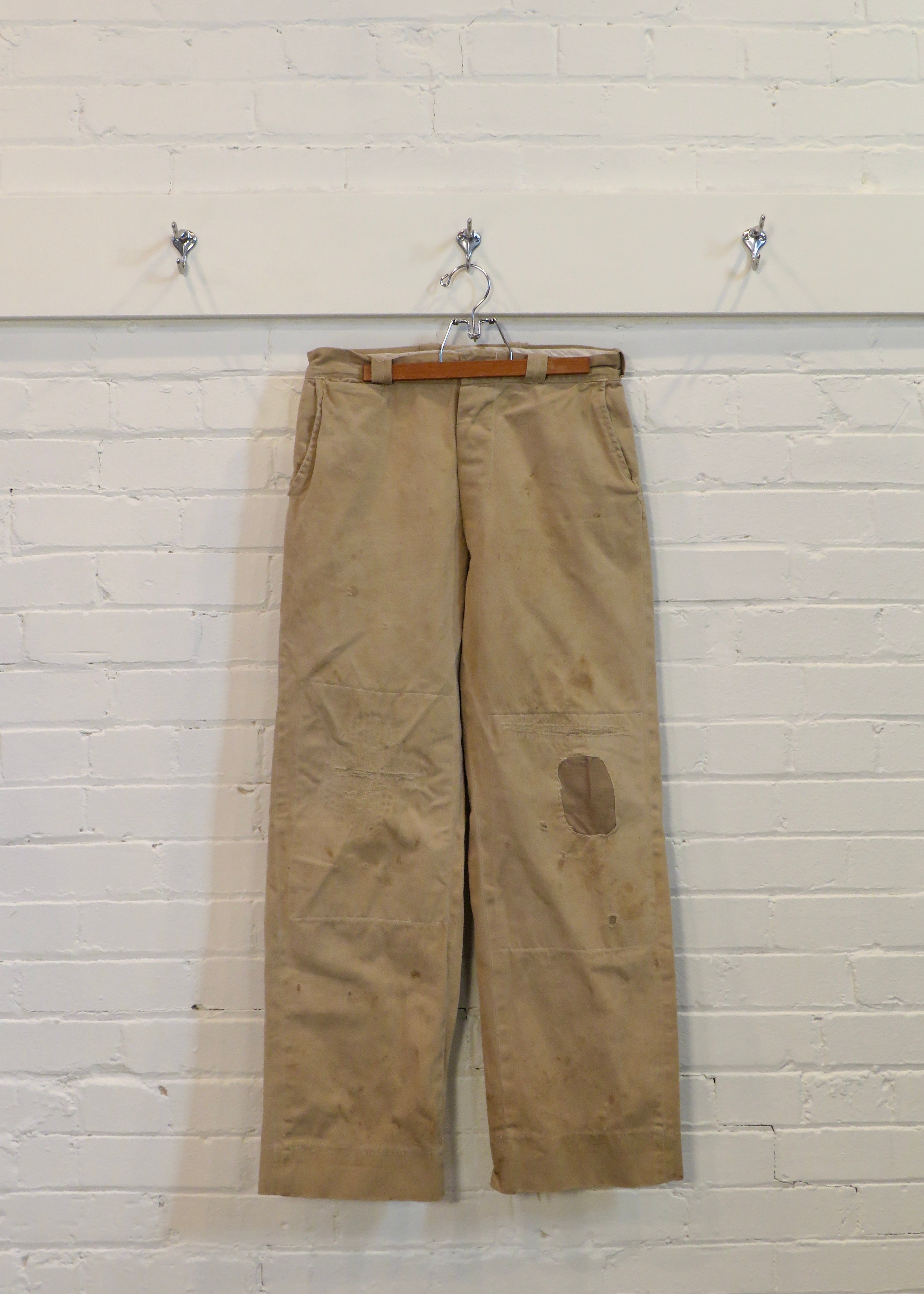 1950s Repaired Khaki Chinos