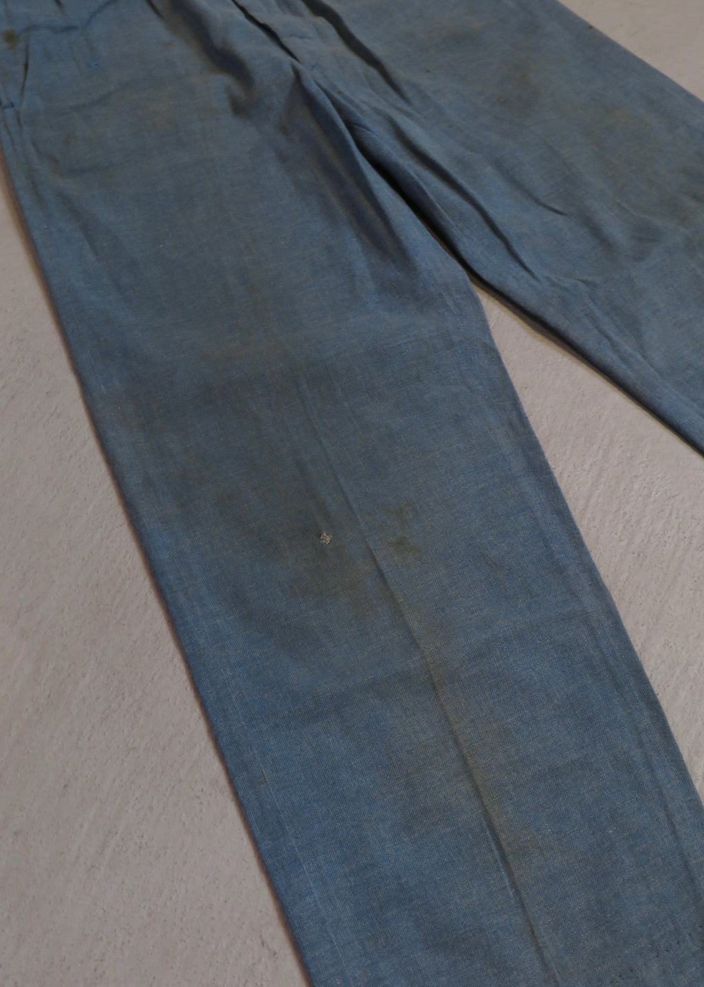 1940s Blue-Grey Linen Trousers | 33"x30"