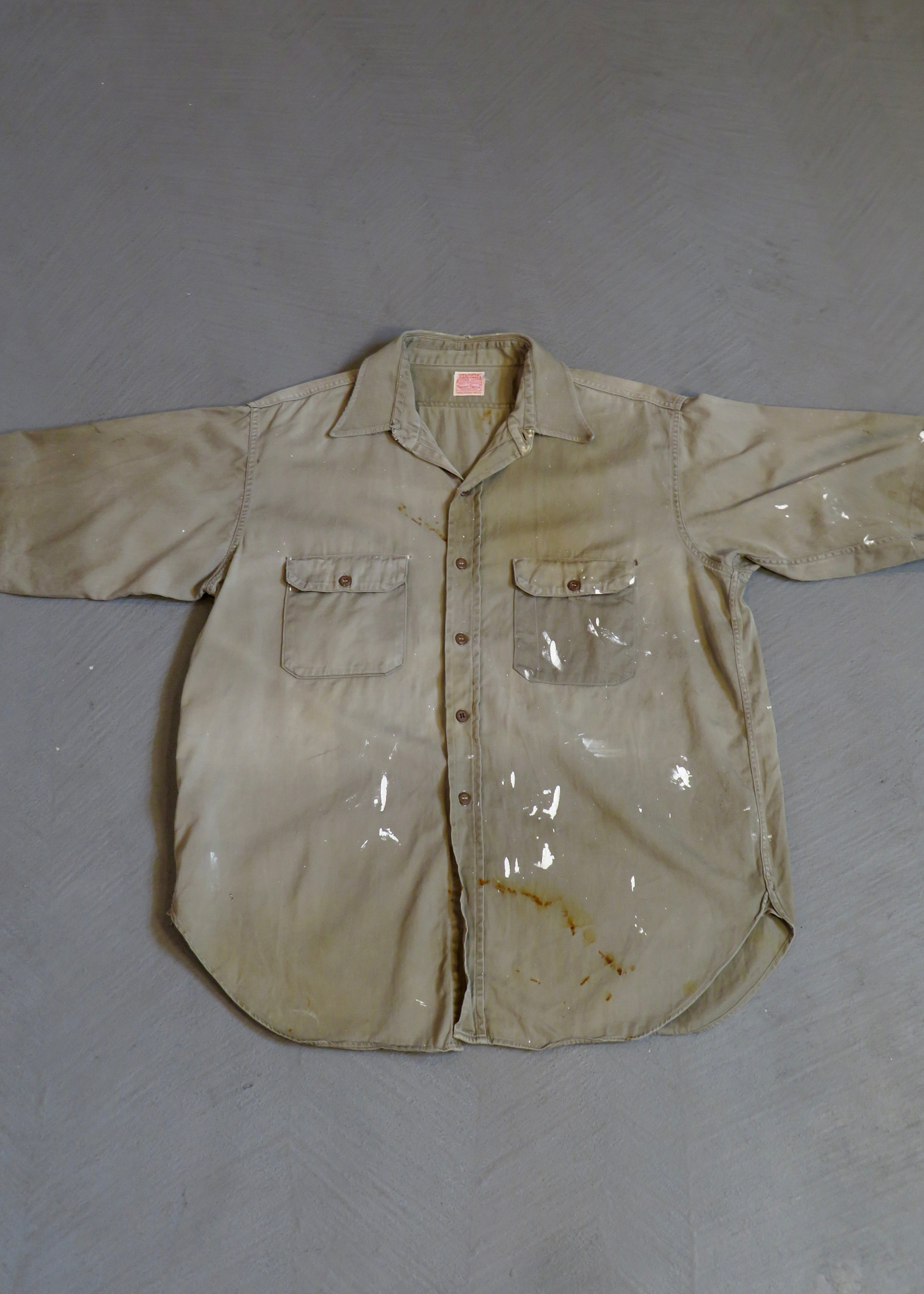 1950s Paint Splattered Short Sleeved Work Shirt