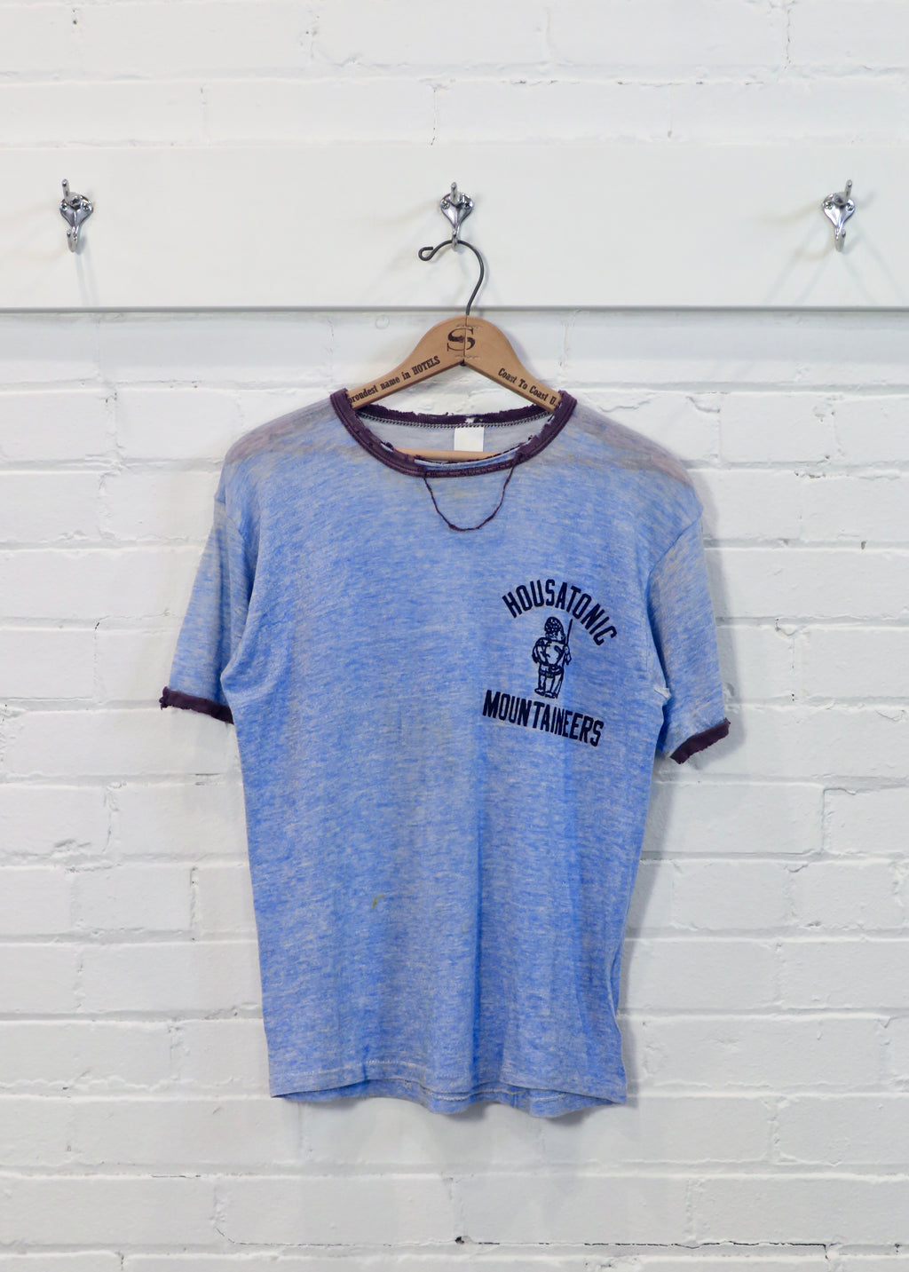 1980s Housatonic Mountaineers Distressed Ringer T-Shirt | S