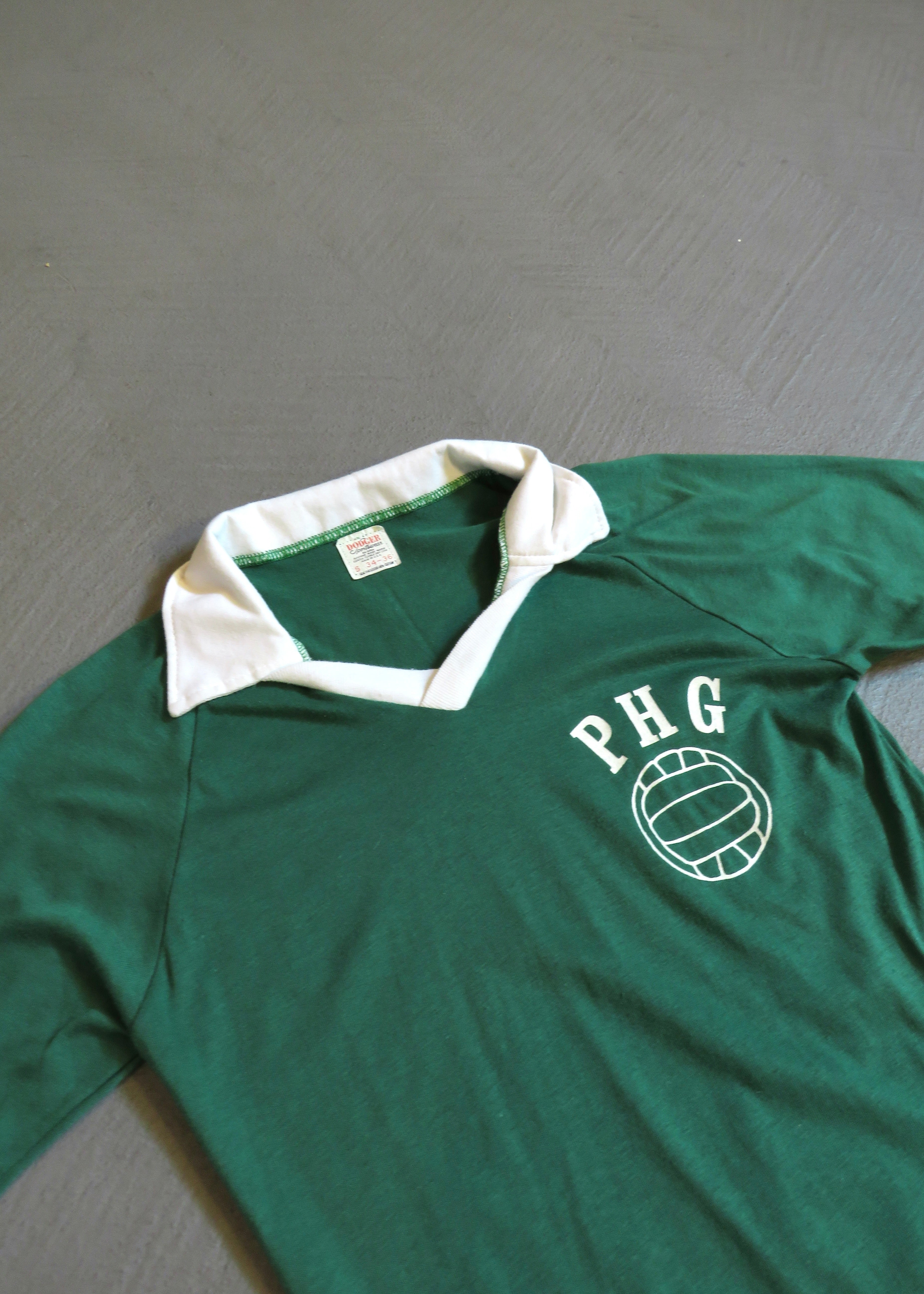1970s Volleyball Open Neck Polo Shirt