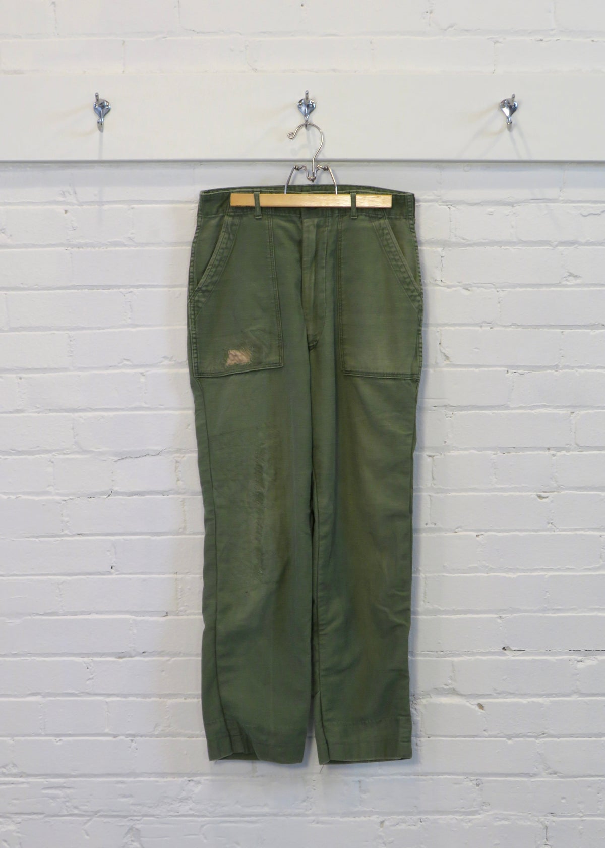 Vintage 1960s US Military Repaired OG-107 Fatigue Pants 