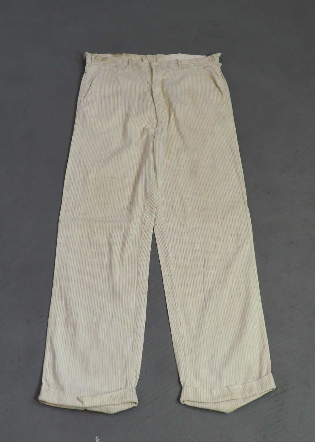 1930s Distressed Corded Side-Buckle Trousers | 33"x30"