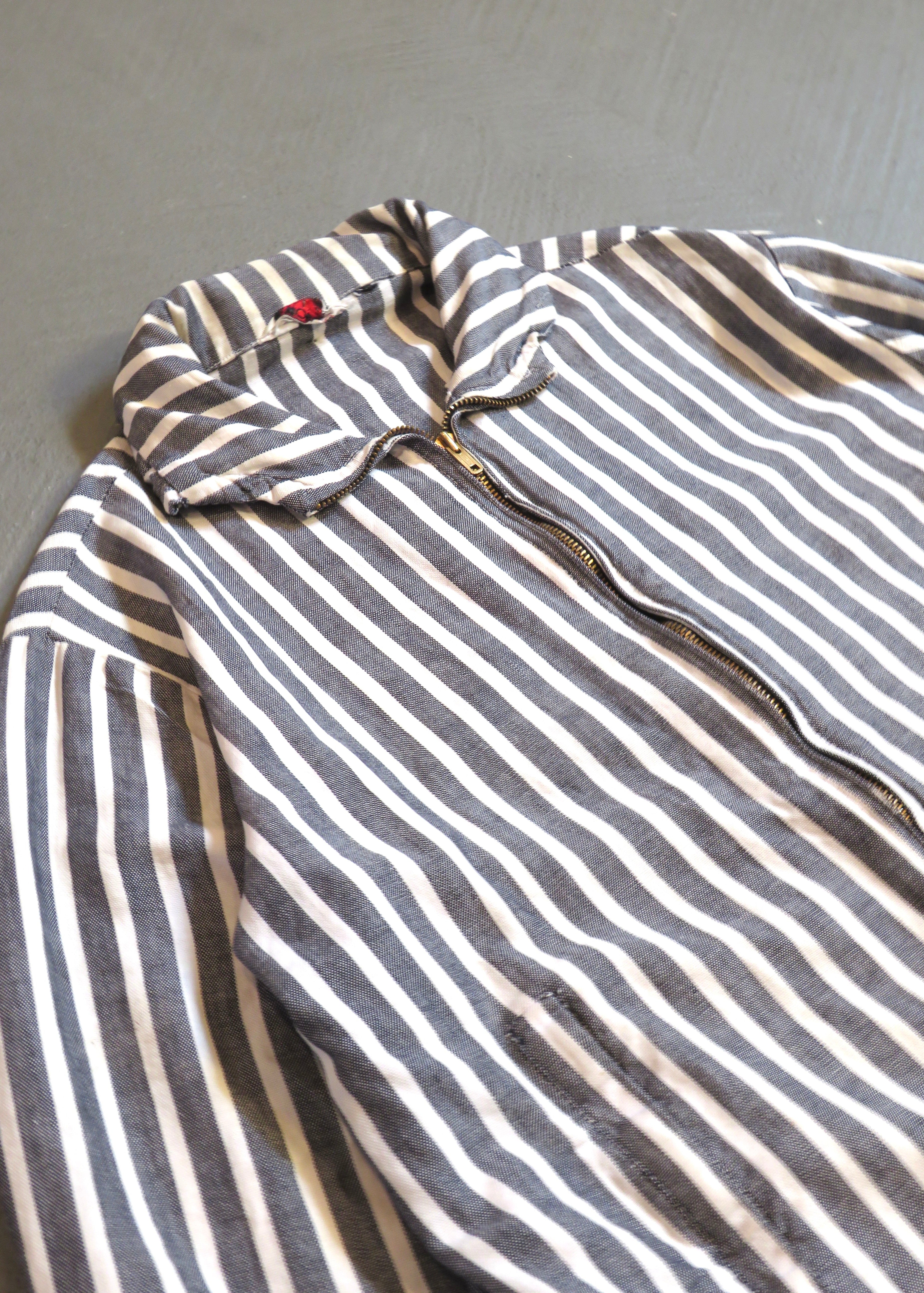 Vintage 1950s Lightweight Striped Jacket with Packable Hood