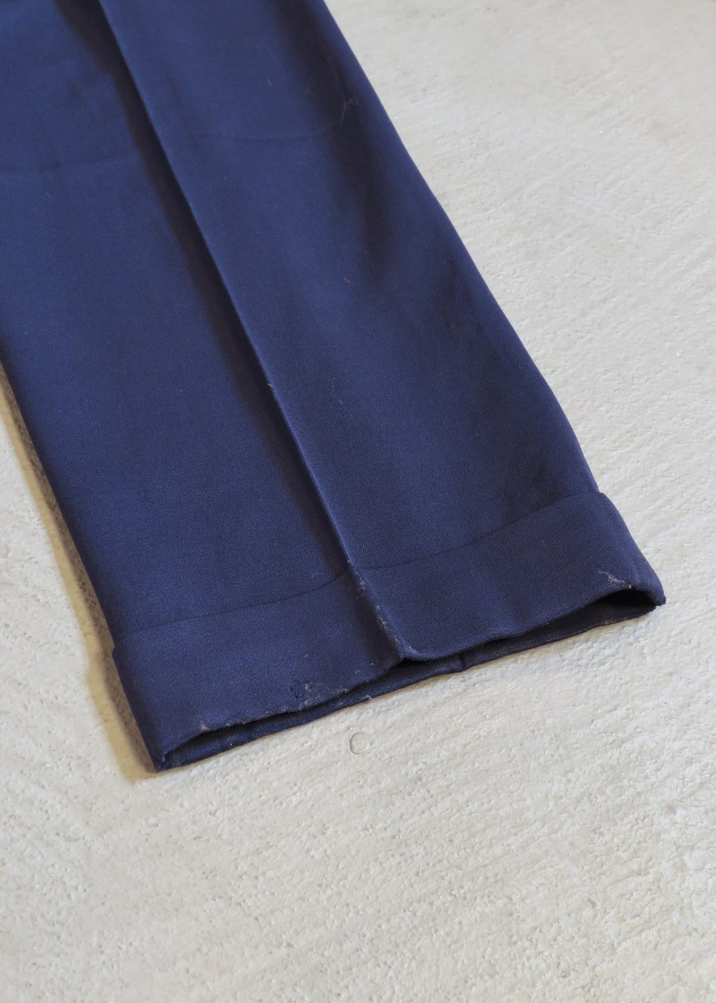 1950s Navy Wool Gabardine Trousers | 31"x31"