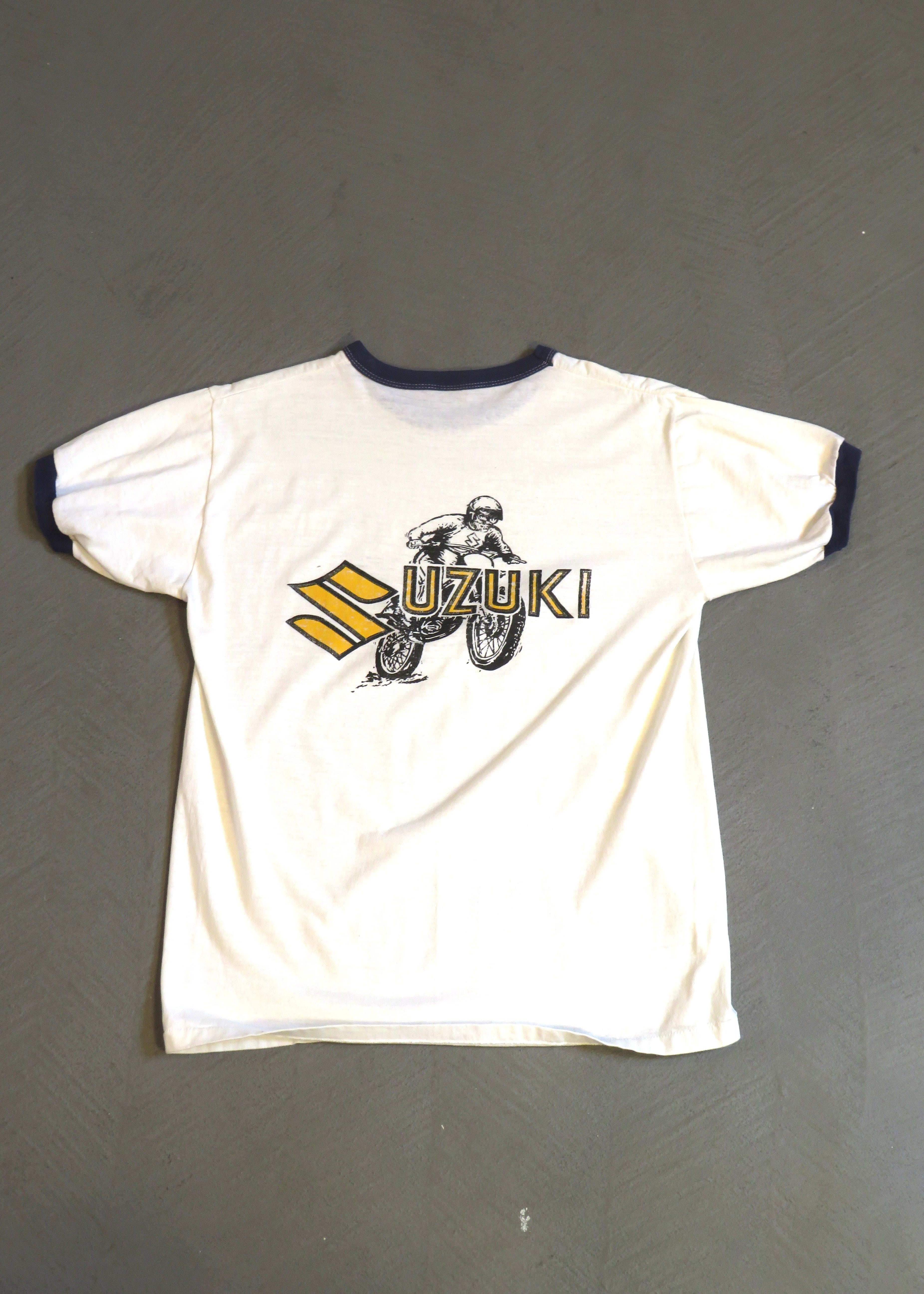 1990s Suzuki Motocross Horny Devil Ringer T-Shirt