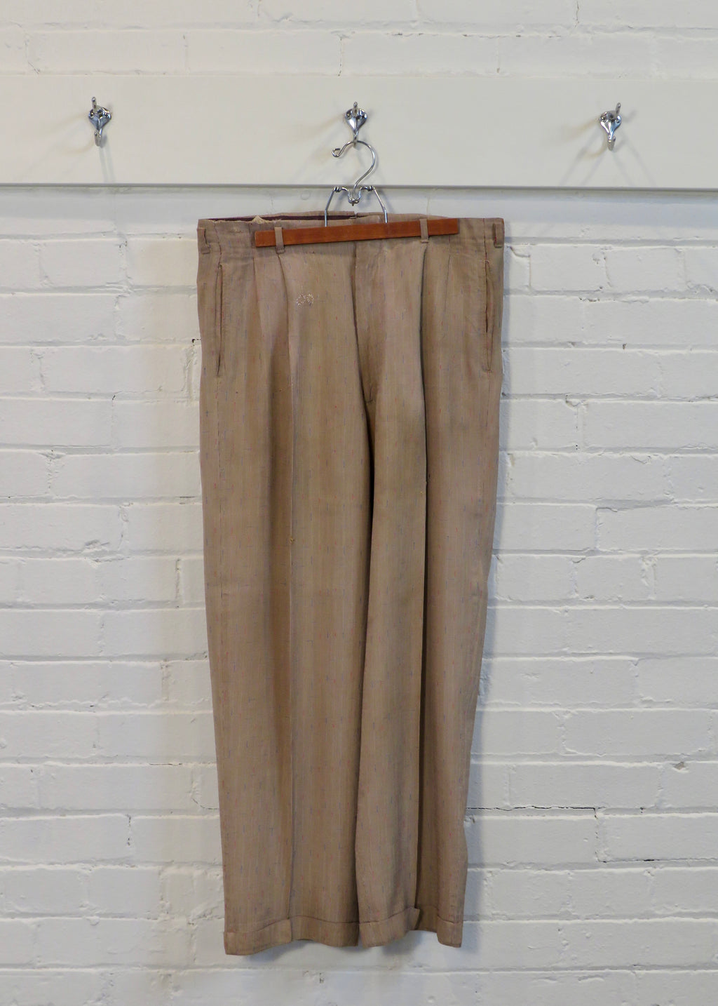 1950s Distressed Atomic Fleck Trousers | 31"x28"