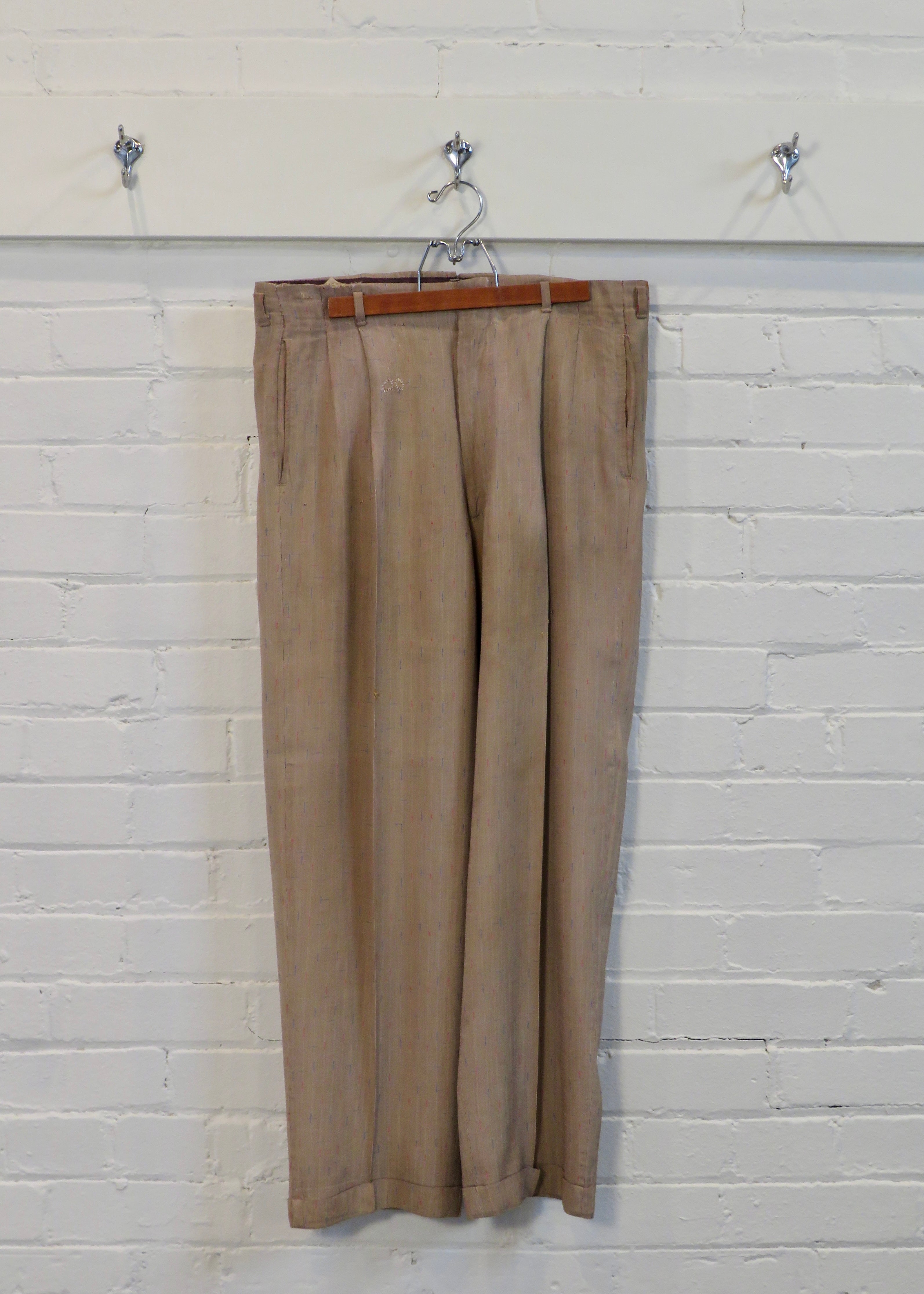 1950s Distressed Atomic Fleck Trousers | 31"x28"