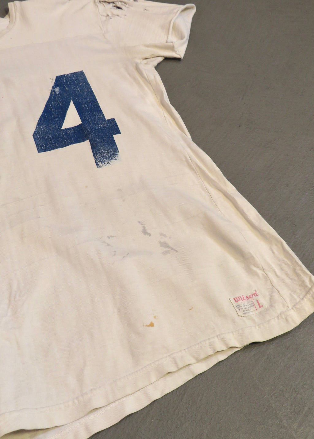 1960s Wilson Distressed Rayon Blend #54 Football Jersey