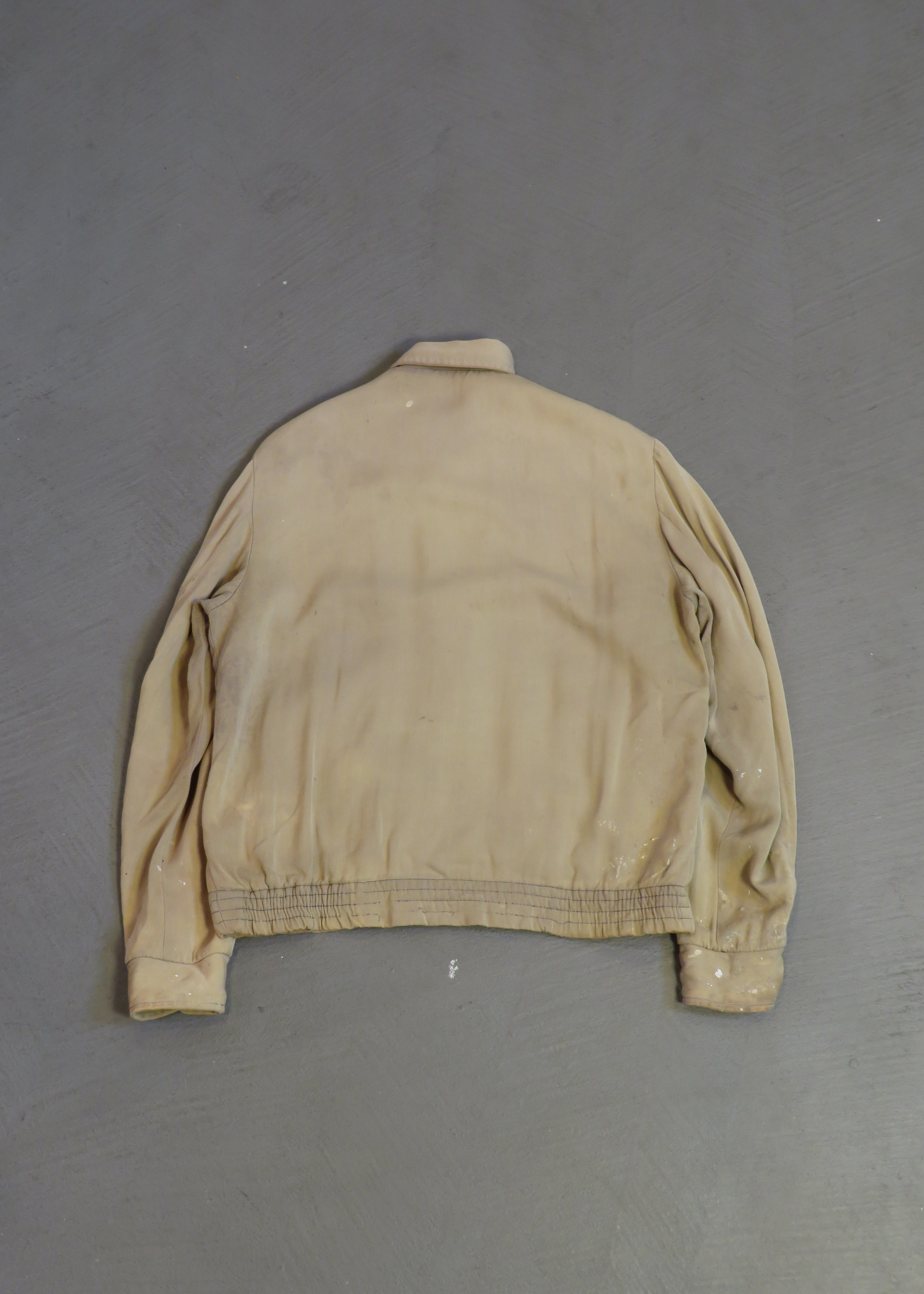 1950s Beige Thrashed Distressed Cropped Ricky Jacket
