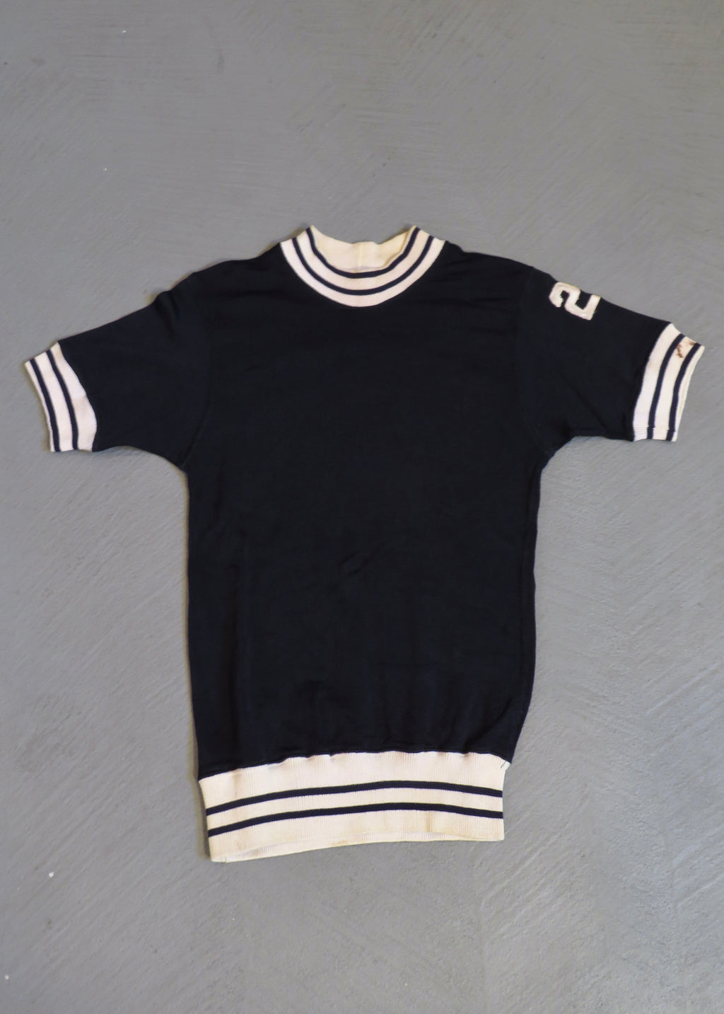 1930s/1940s Rayon Blend Granville Mock Neck Jersey